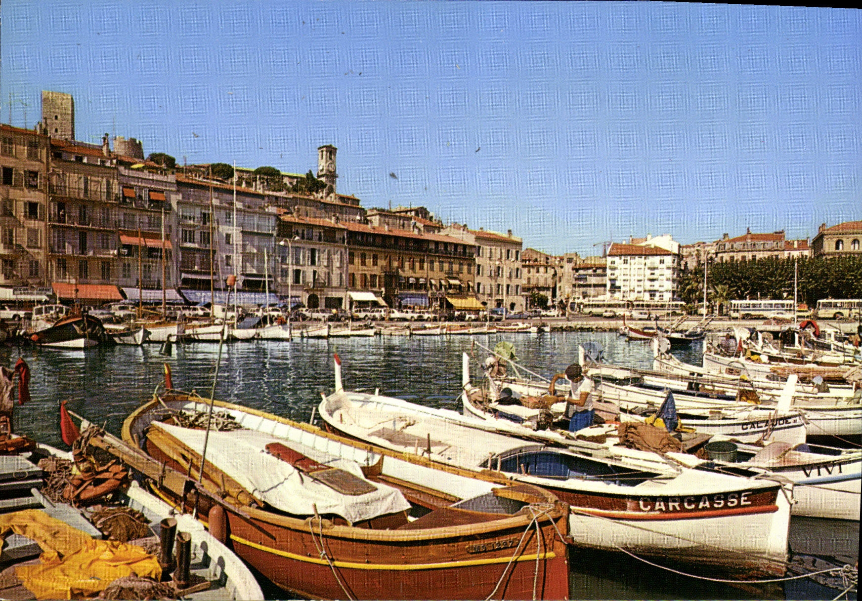 MODERN CARD Cannes a Corner Of the Port the Quay St Pierre And Suquet Boats