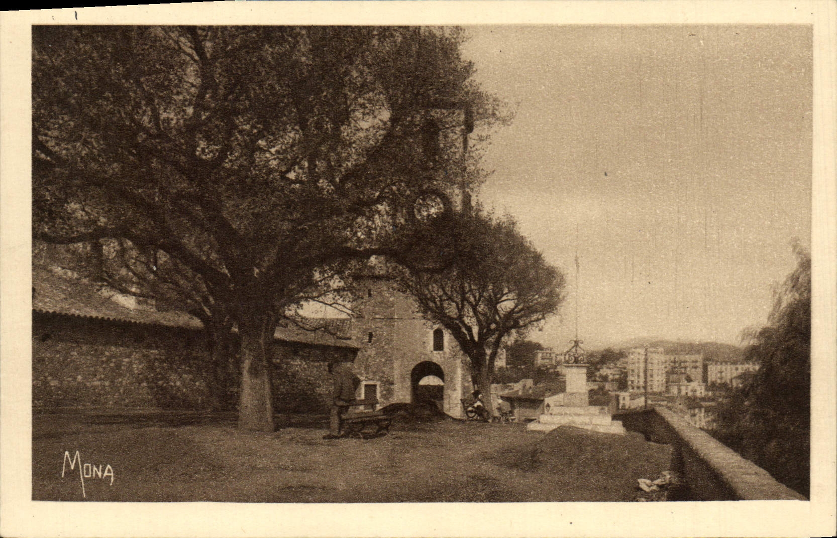 VINTAGE POSTCARD Small Tables Of the Dimension of Cannes Azure the Tower Of the Mount Knight