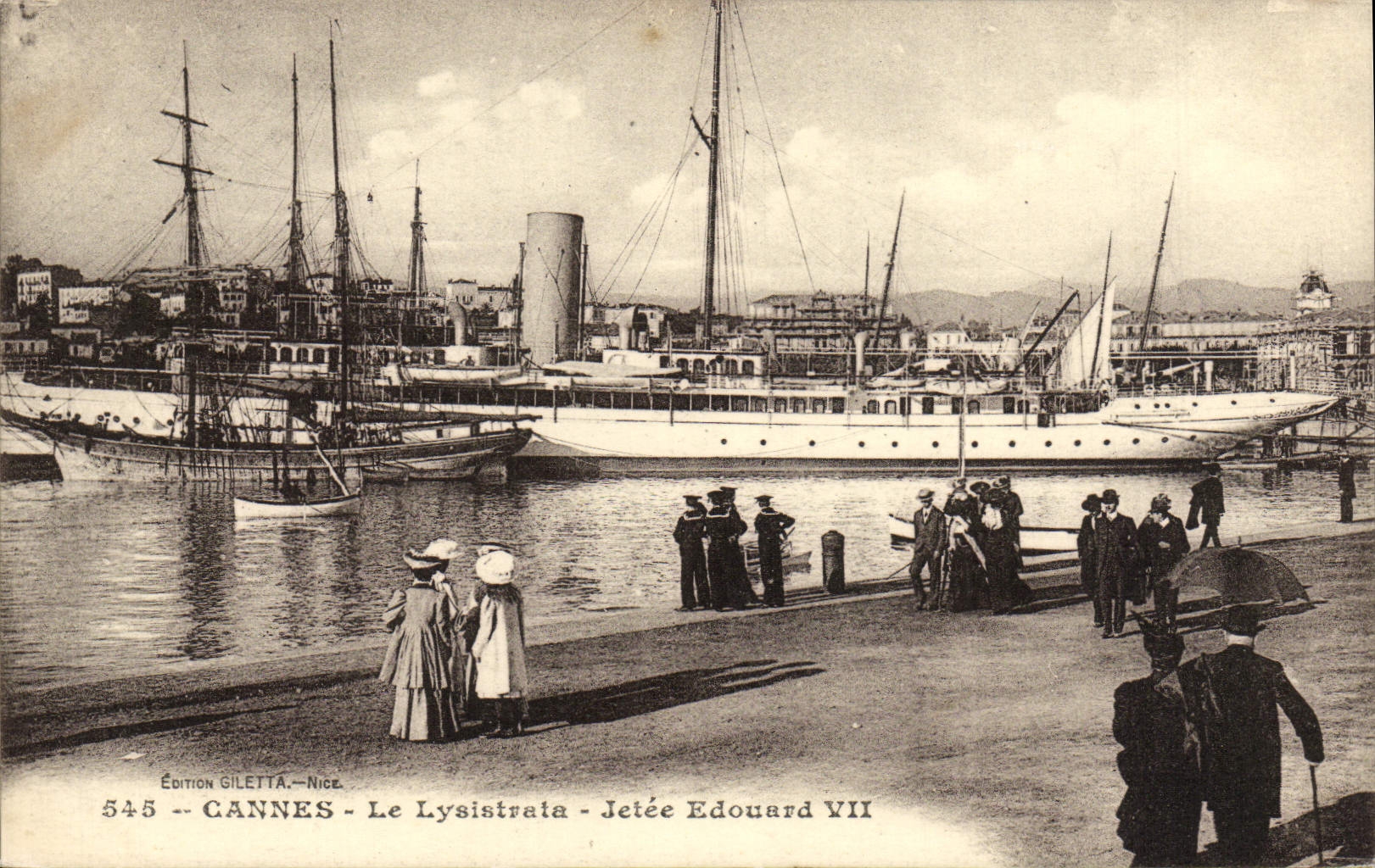 VINTAGE POSTCARD Cannes Lysistrata Thrown Edouard VII Boat
