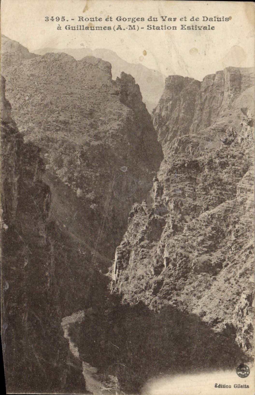 VINTAGE POSTCARD Road And Falls Of the VAr And De Daluis have Rabbets Estival Station