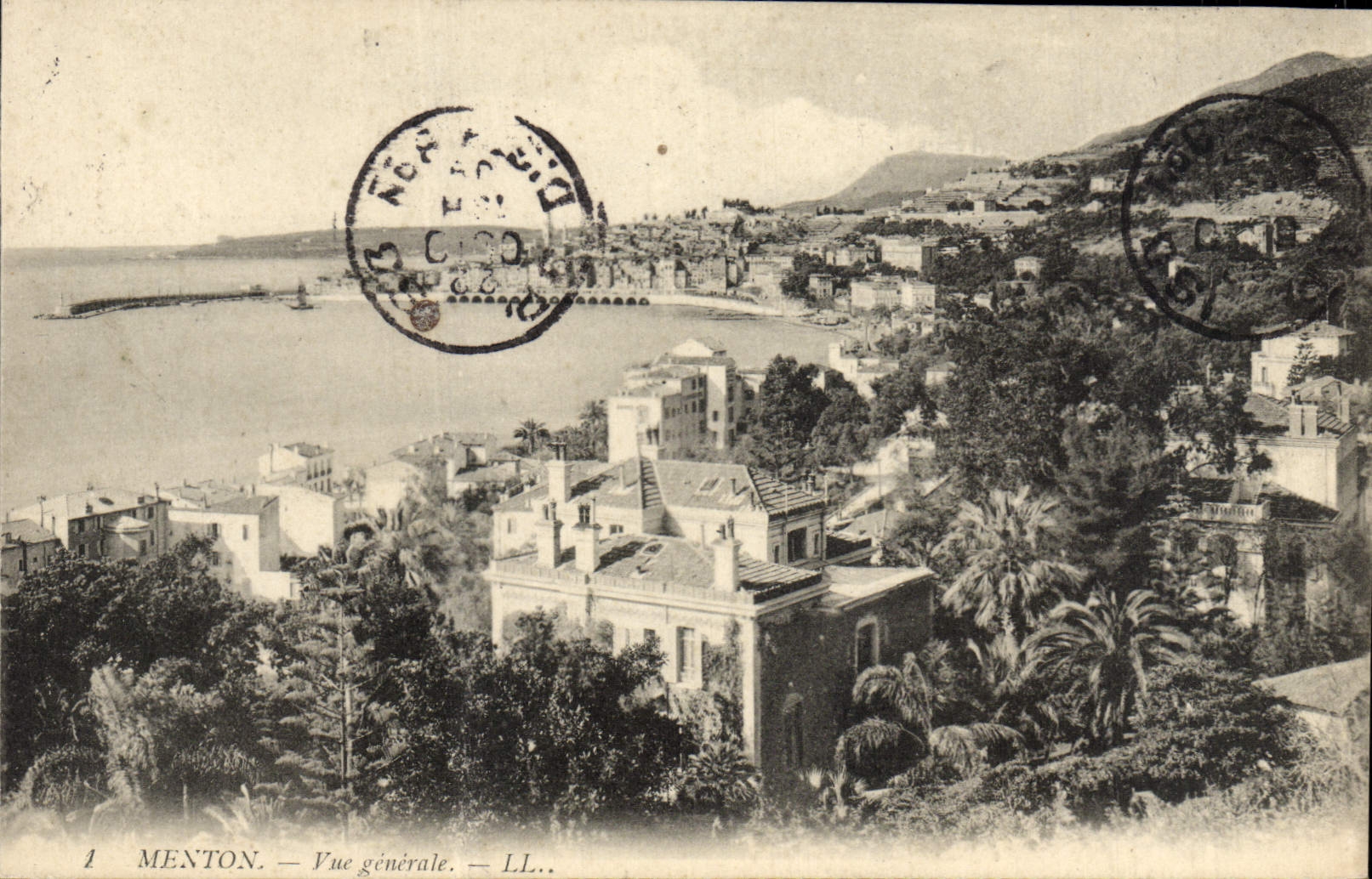 CPA Menton Vue Generale