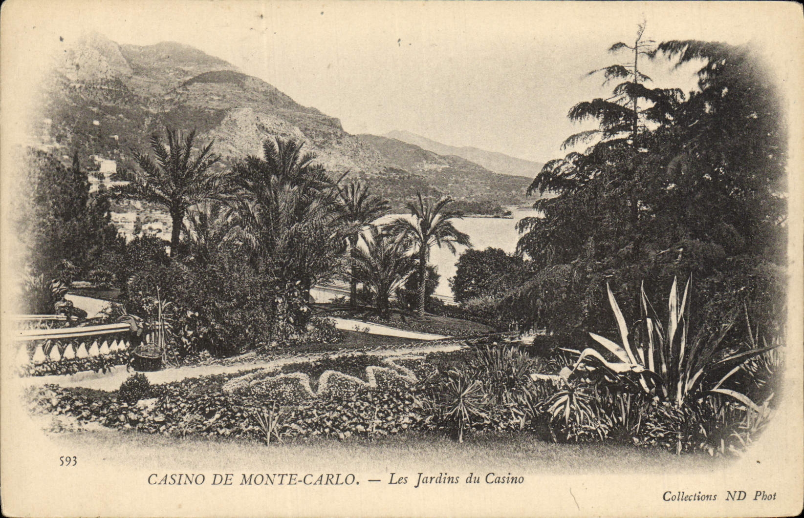 VINTAGE POSTCARD Casino Of Monte Carlo Gardens Of the Casino