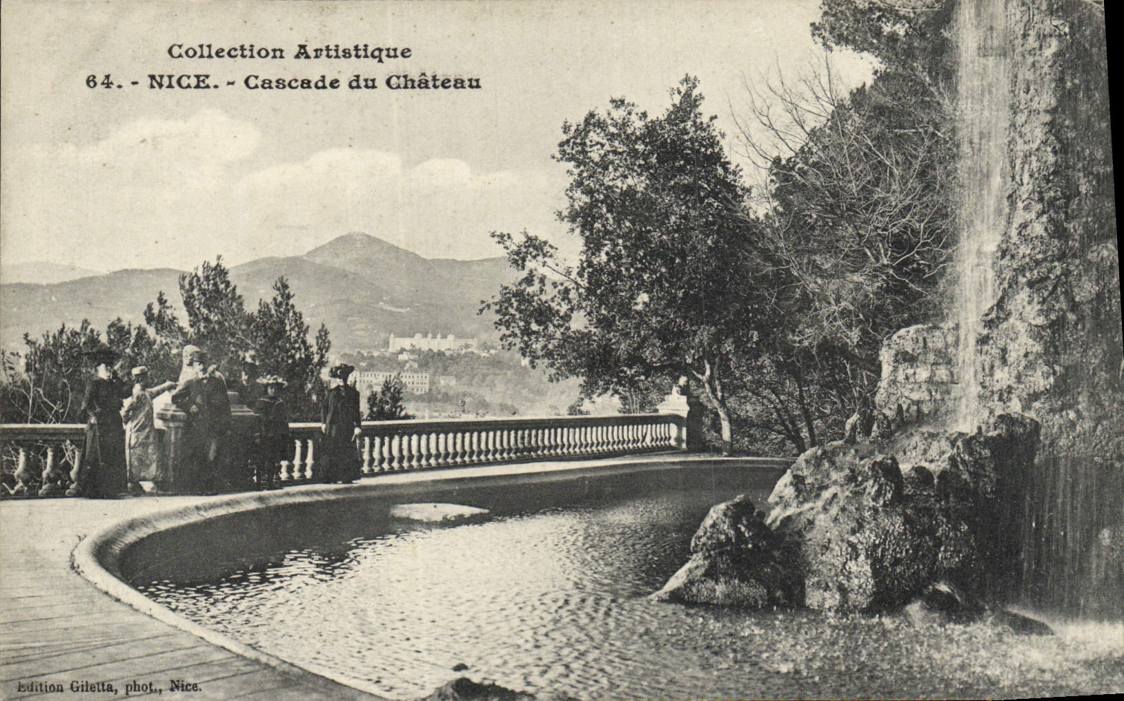 VINTAGE POSTCARD Artistic Collection Nice Cascades Of the Castle