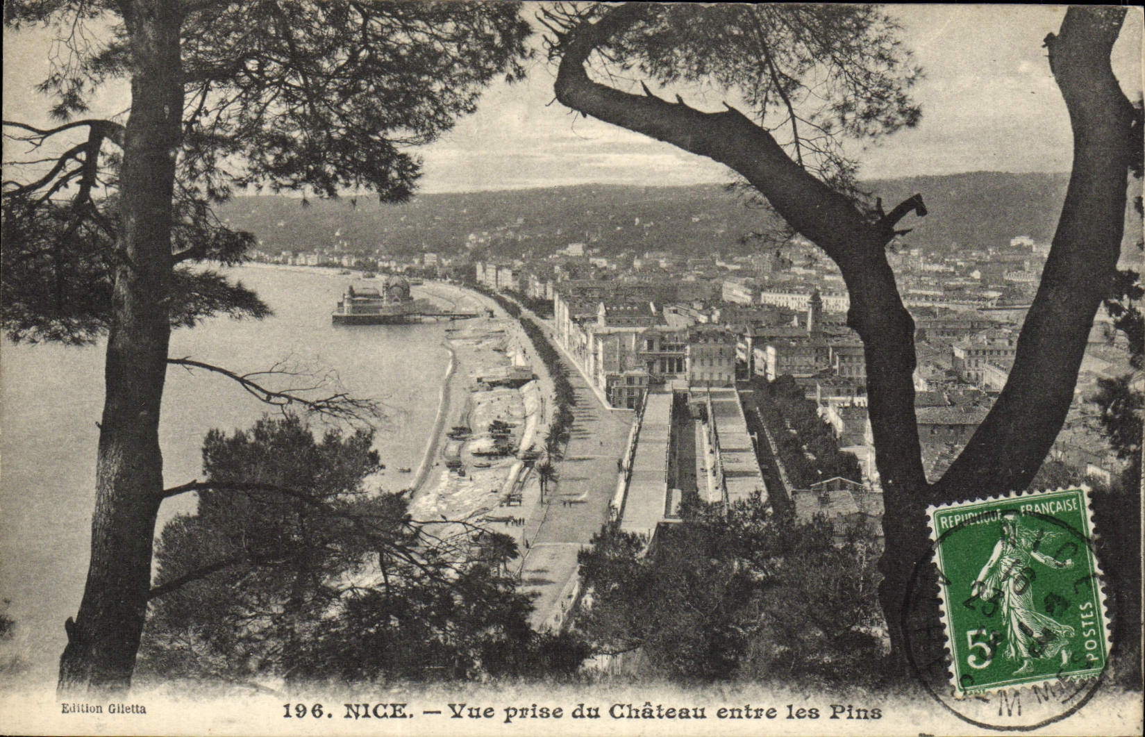 La POSTAL de la VENDIMIA Niza Prise del castillo inscribe los pinos