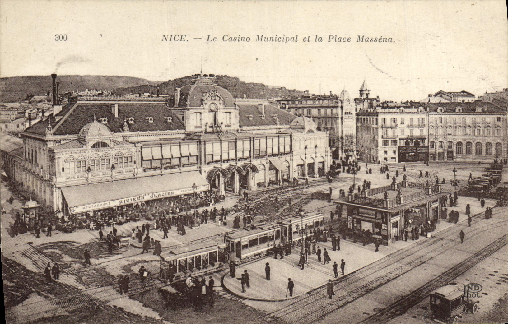 CPA Nice Le Casino Municipal Et La Place Massena Tramway