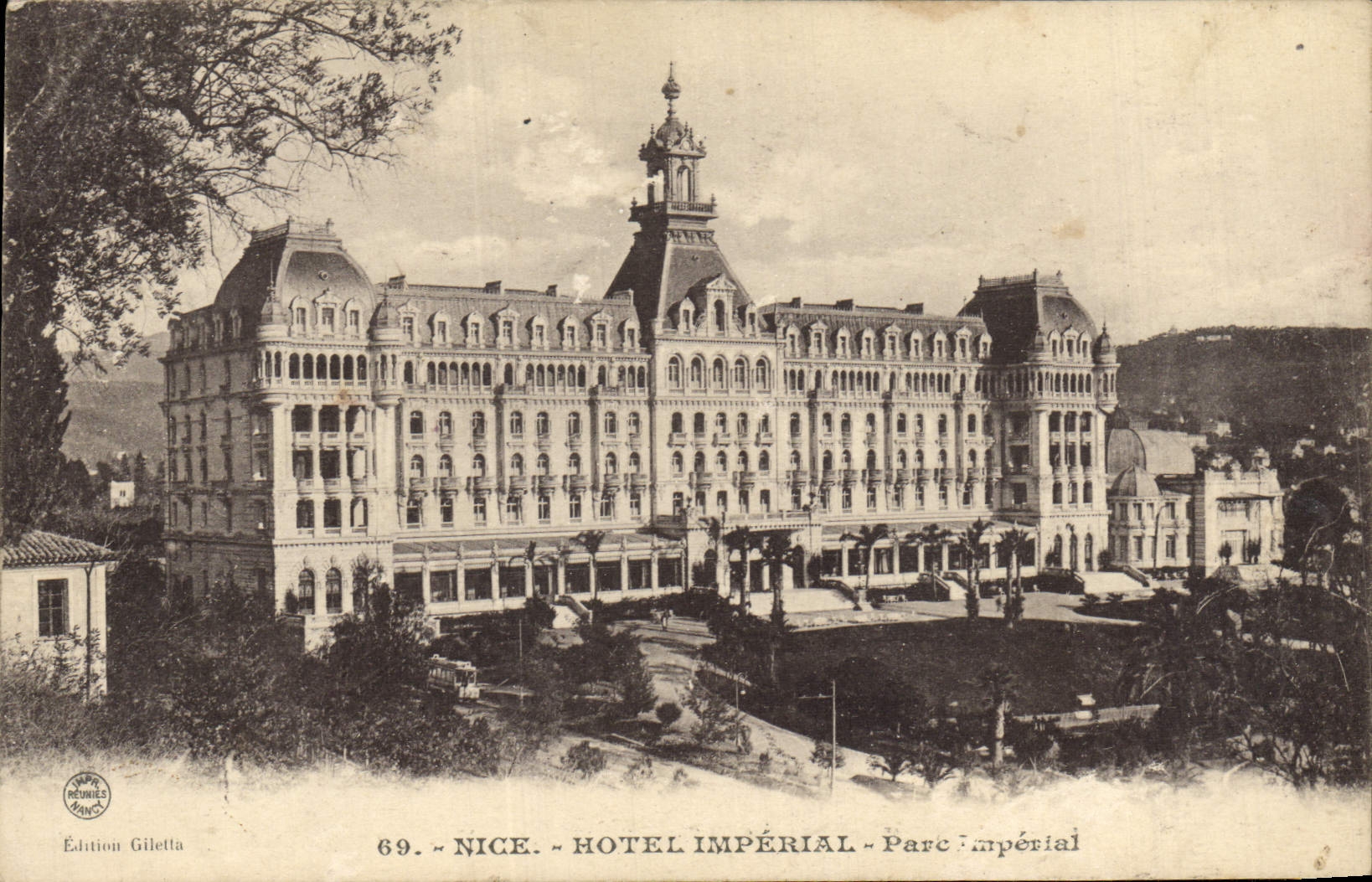VINTAGE POSTCARD Nice Imperial hotel Imperial Park