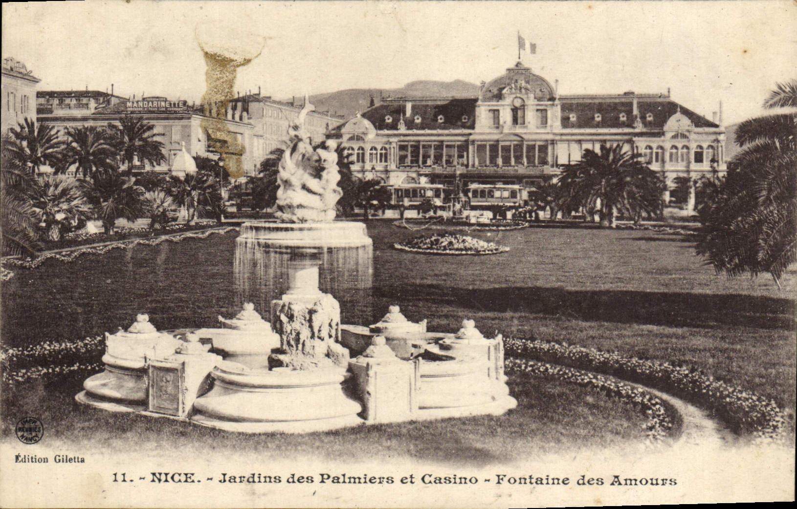 CPA Nice Jardins Des Palmiers Et Casino Fontaine Des Amours