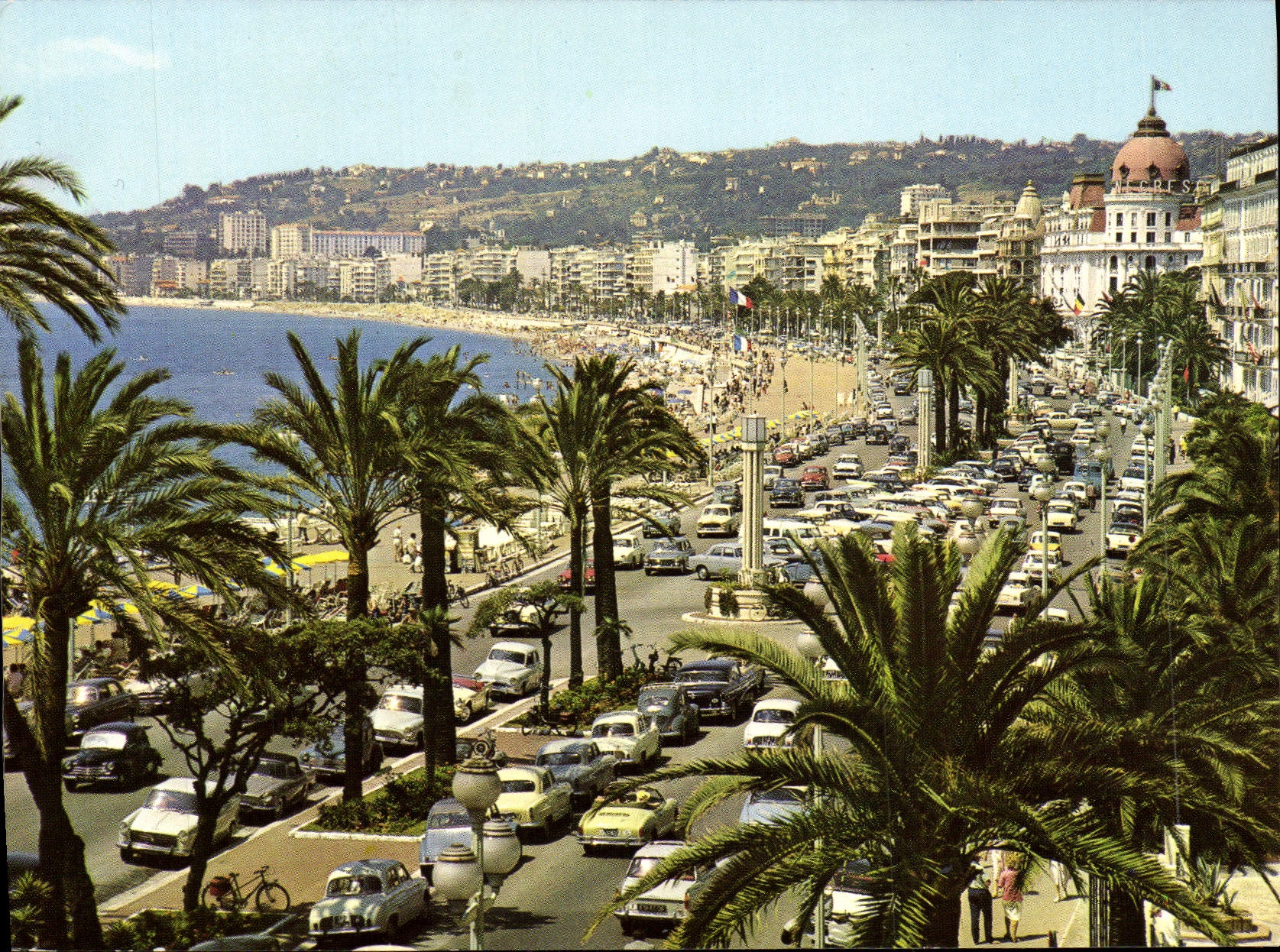 POSTAL MODERNA Niza azul de las dimensiones la caminata del inglés