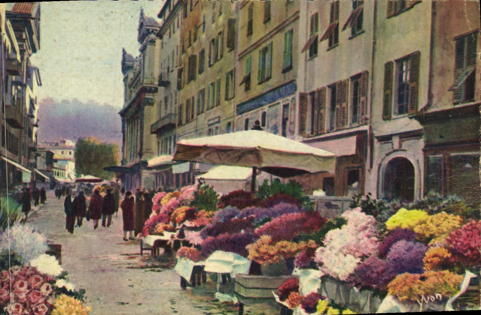 CPA Cote d'Azur Nice Le marche aux fleurs 