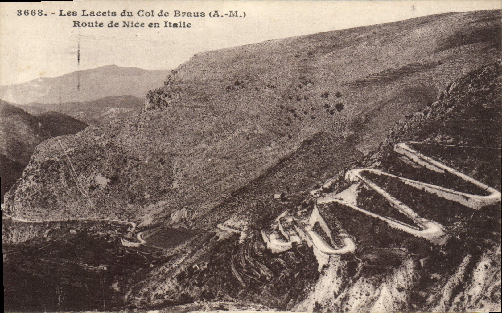 CPA Les Lacets Du Col De Braus Route De Nice En Italie