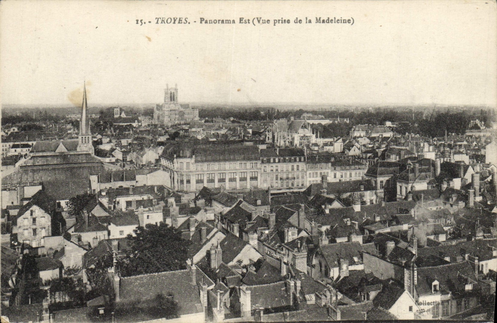VINTAGE POSTCARD Troyes Panorama Is Seen from of the Madeleine