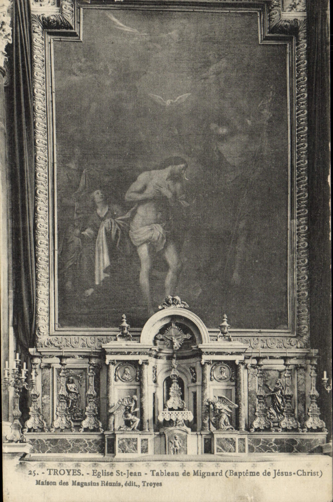 CPA Troyes Eglise St Jean Tableau De Mignard Bapteme de Jesus Christ 