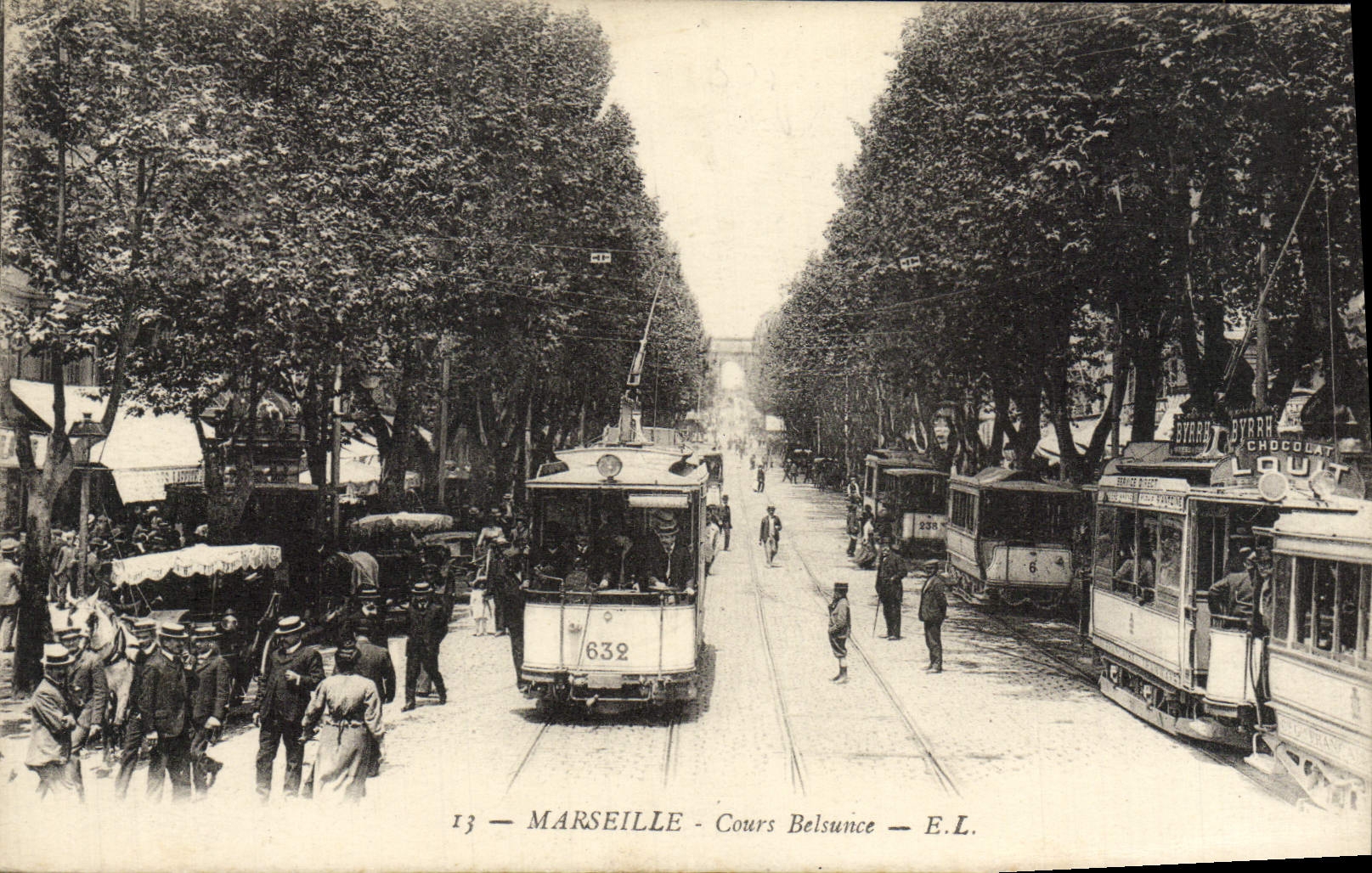 CPA Marseille Cours Belsunce Tramways