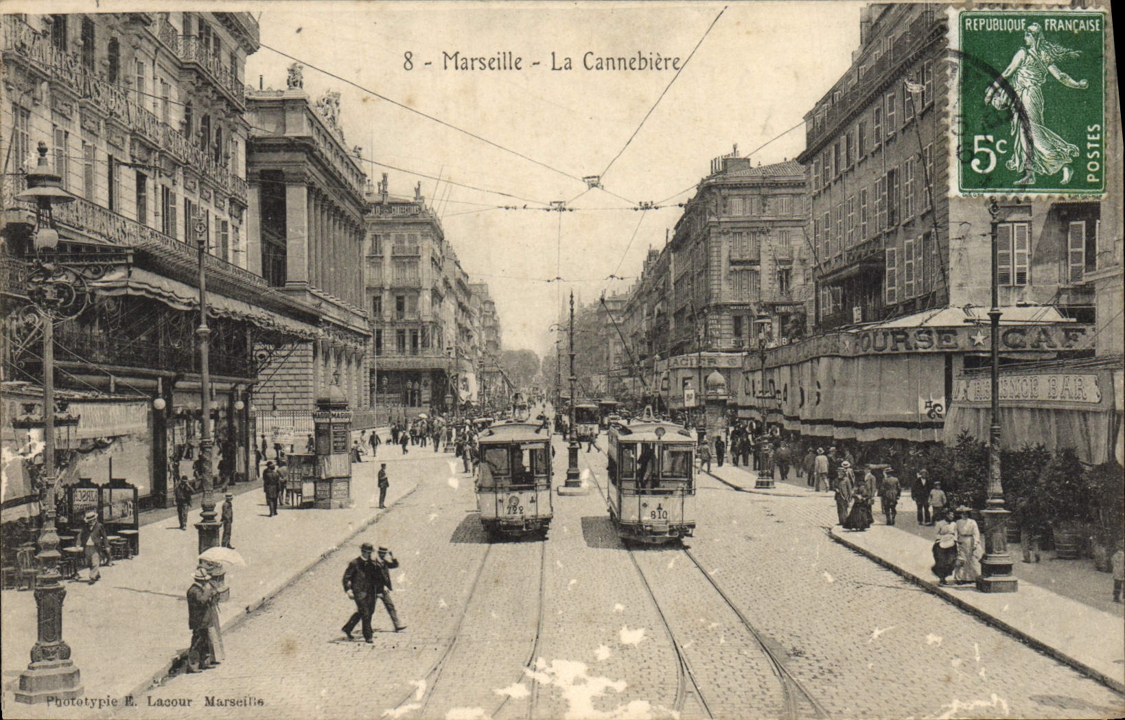 CPA Marseille La Cannebiere Tramways