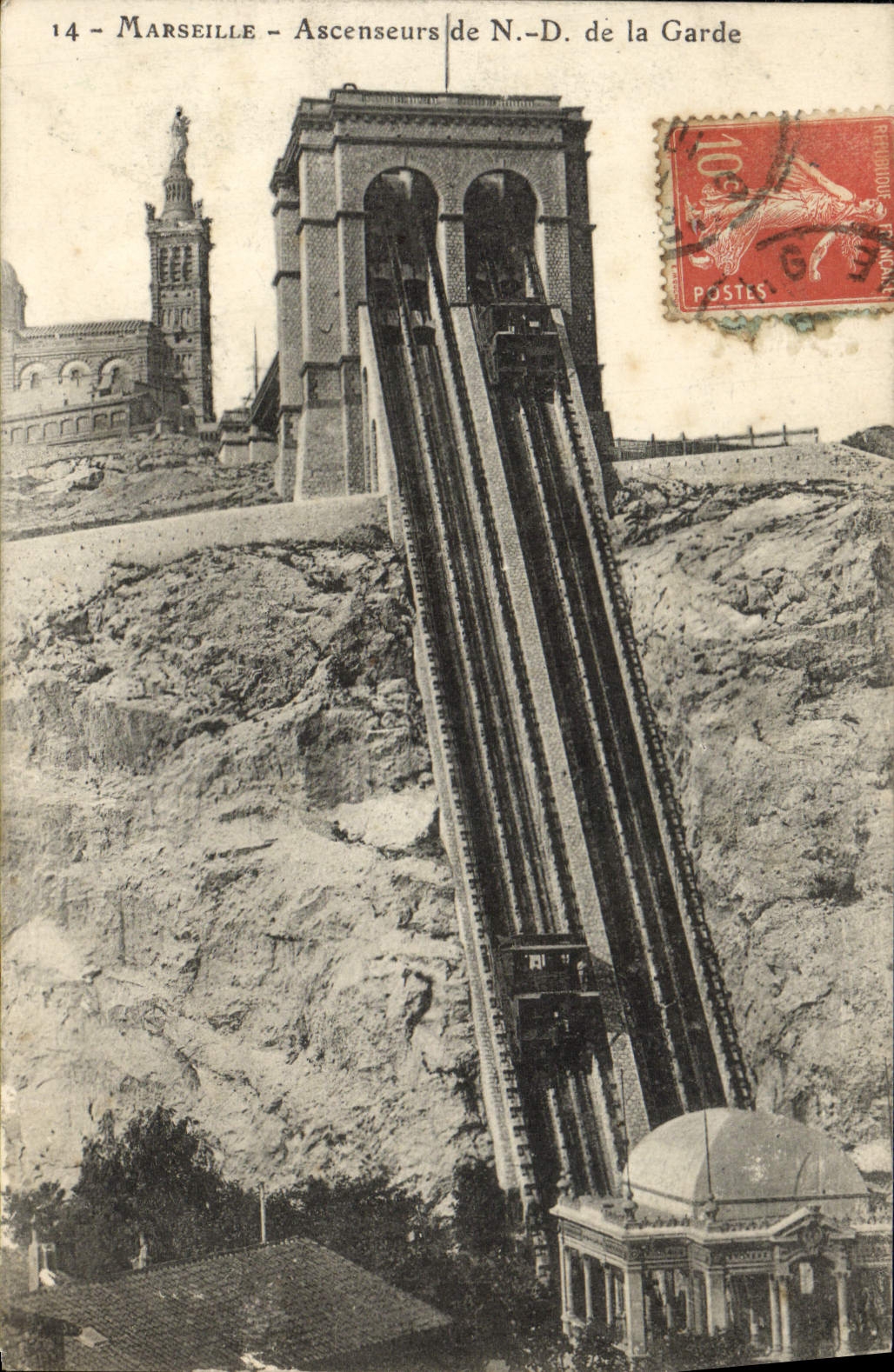 CPA Marseille Ascenseurs De N D De La Garde