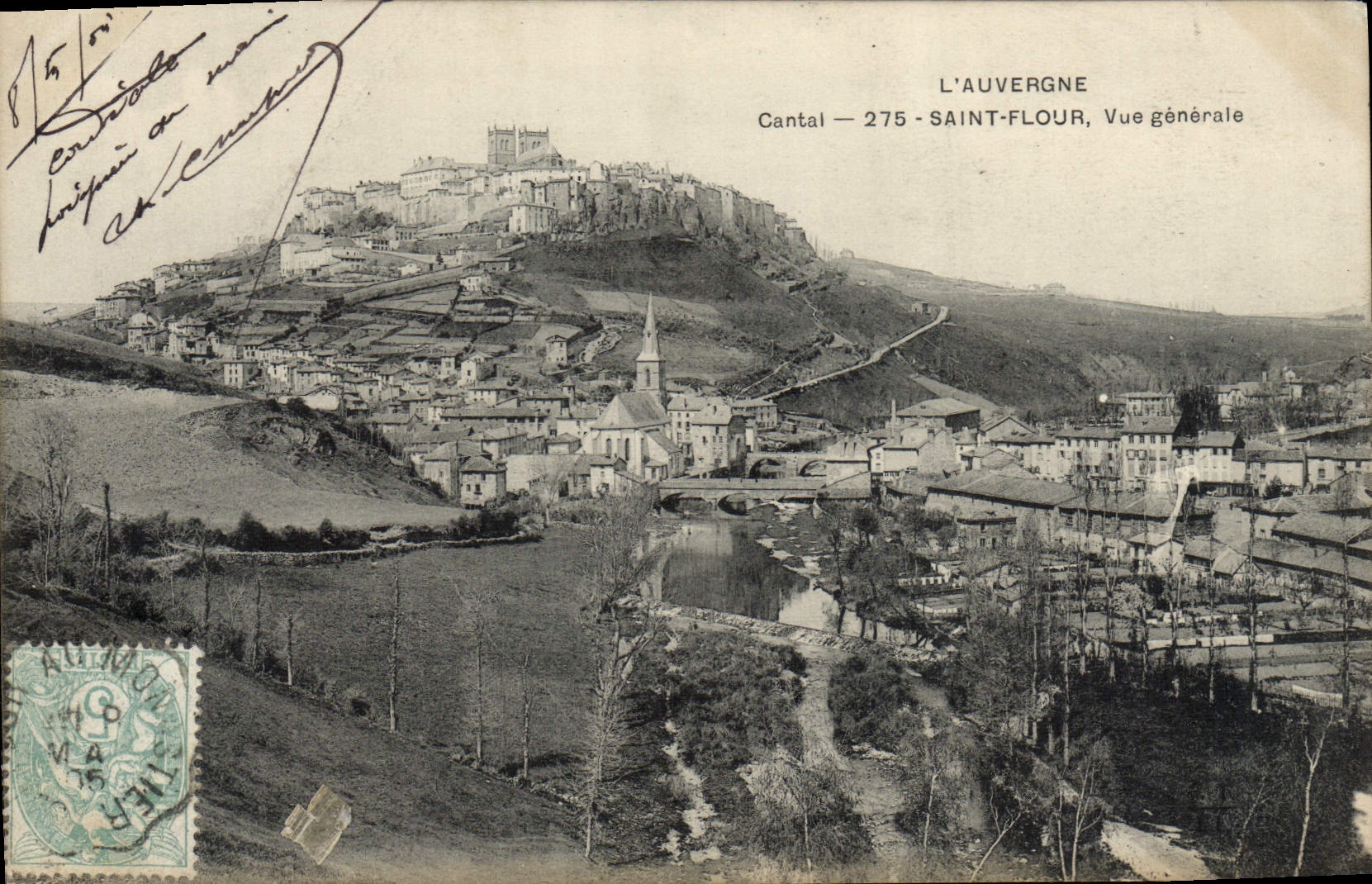 VINTAGE POSTCARD Auvergne Flour Saint View