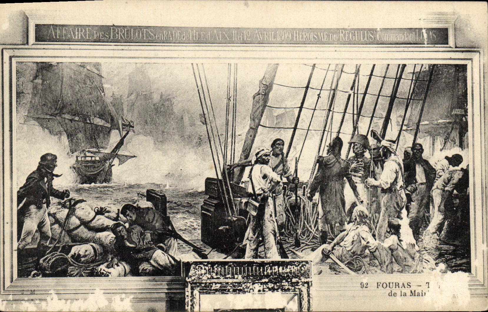 CPA Fouras Tabteau De La Mairie Affaire des brulots Ile d'Aix 12 avril 1809
