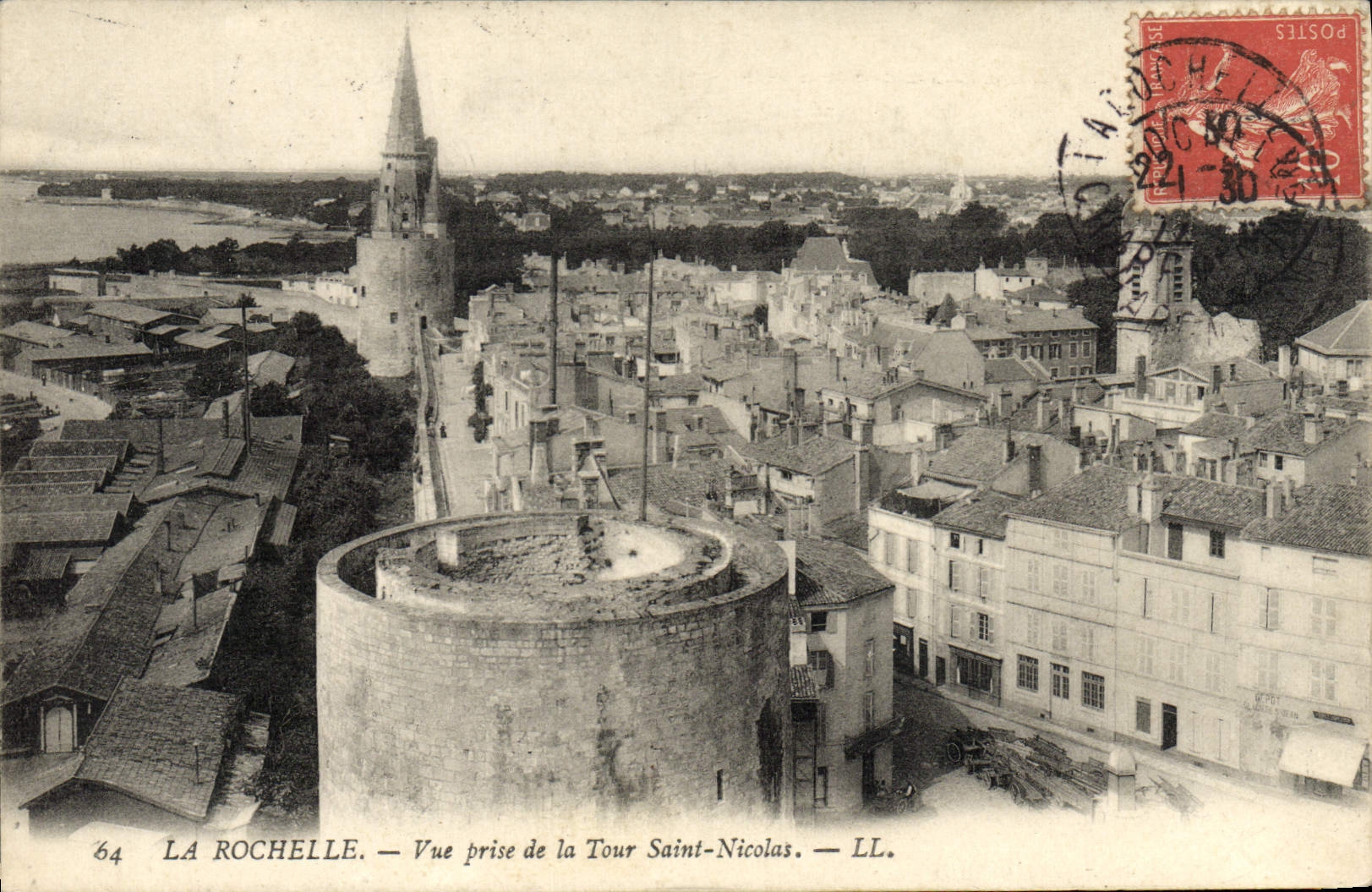 VINTAGE POSTCARD La Rochelle Seen from Of the Tower Saint Nicolas