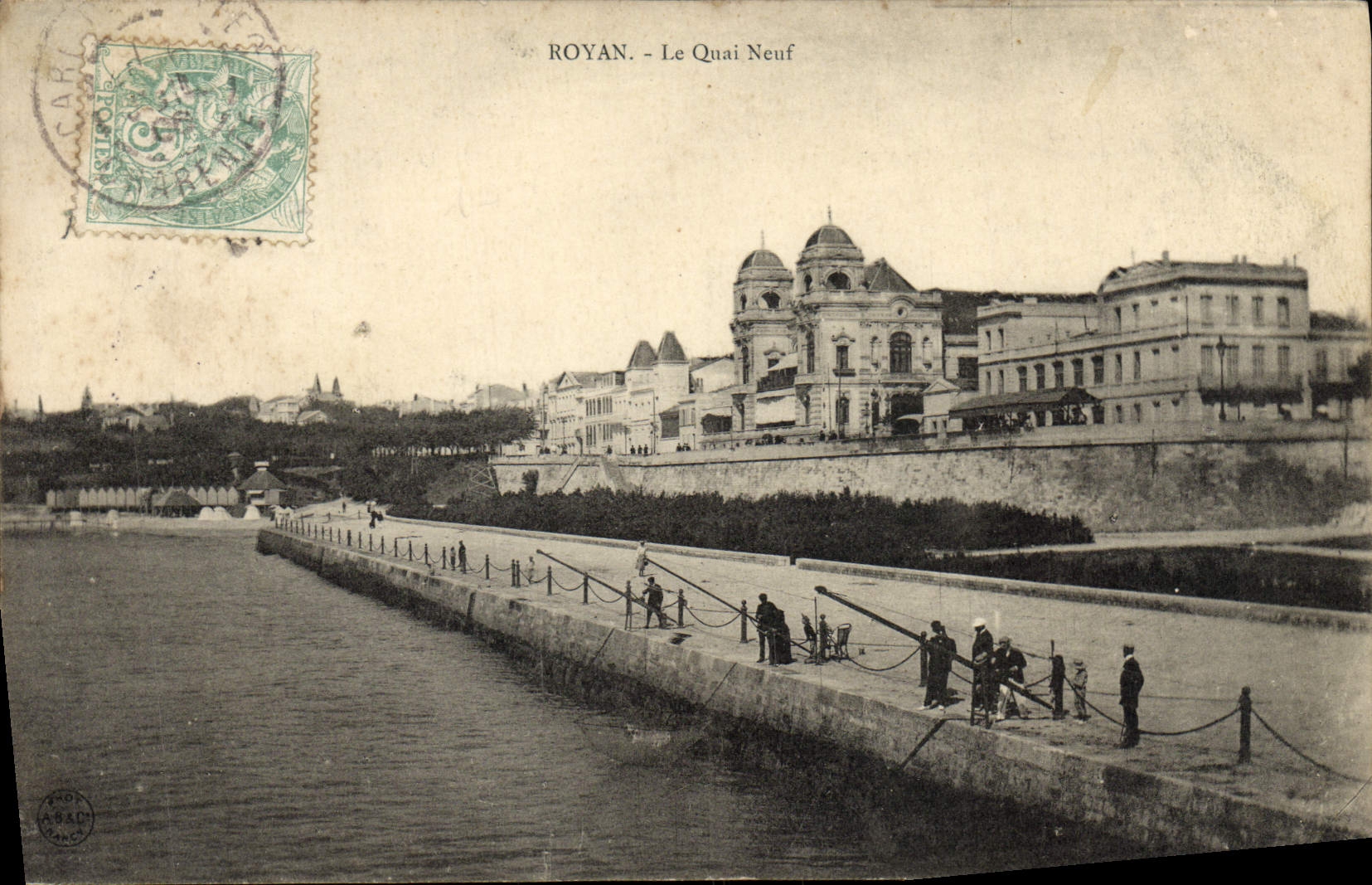 POSTAL Royan de la VENDIMIA el nuevo Sinning de los pescados de Quay