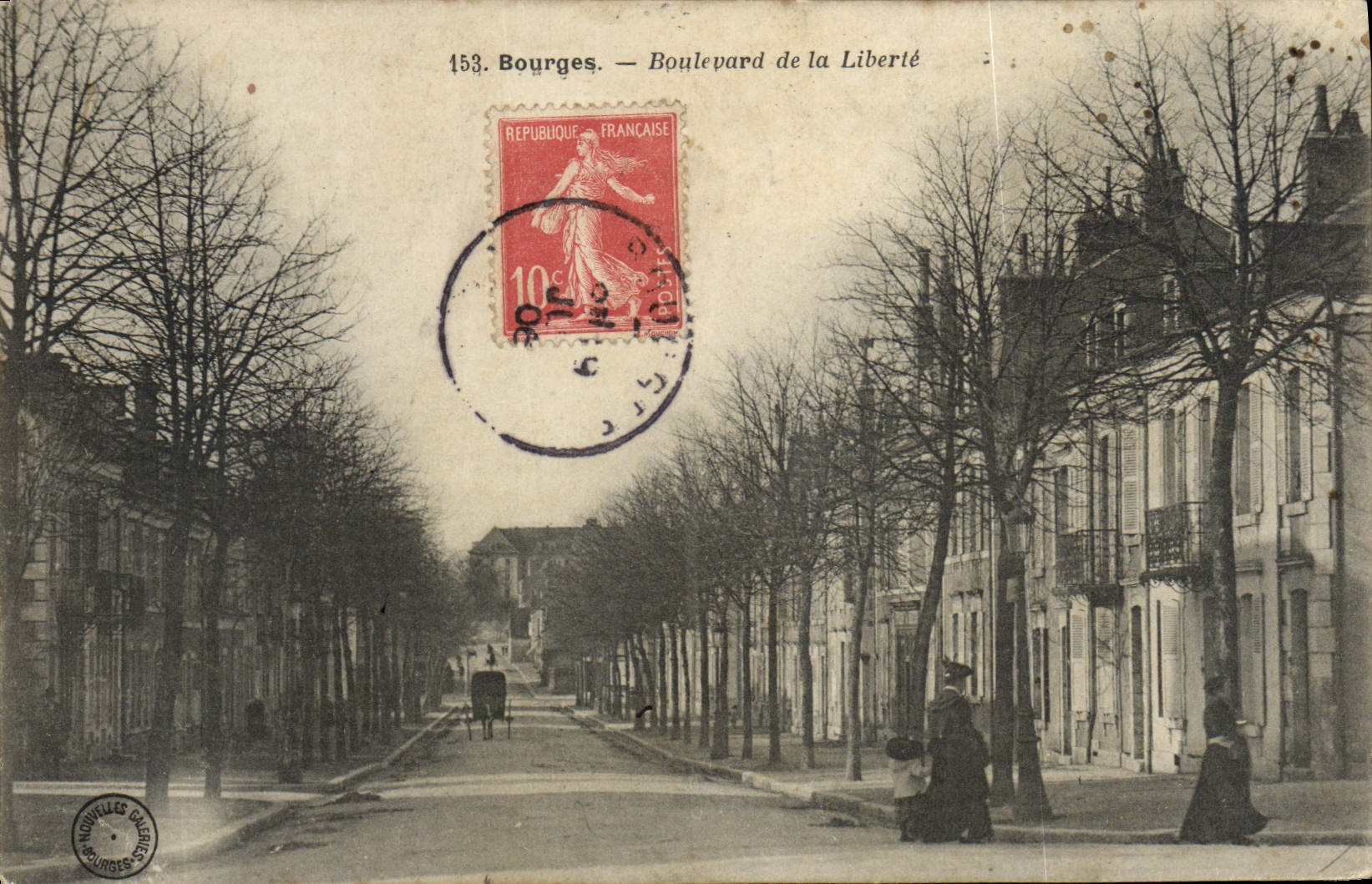 Bulevar de Bourges de la POSTAL de la VENDIMIA de la libertad