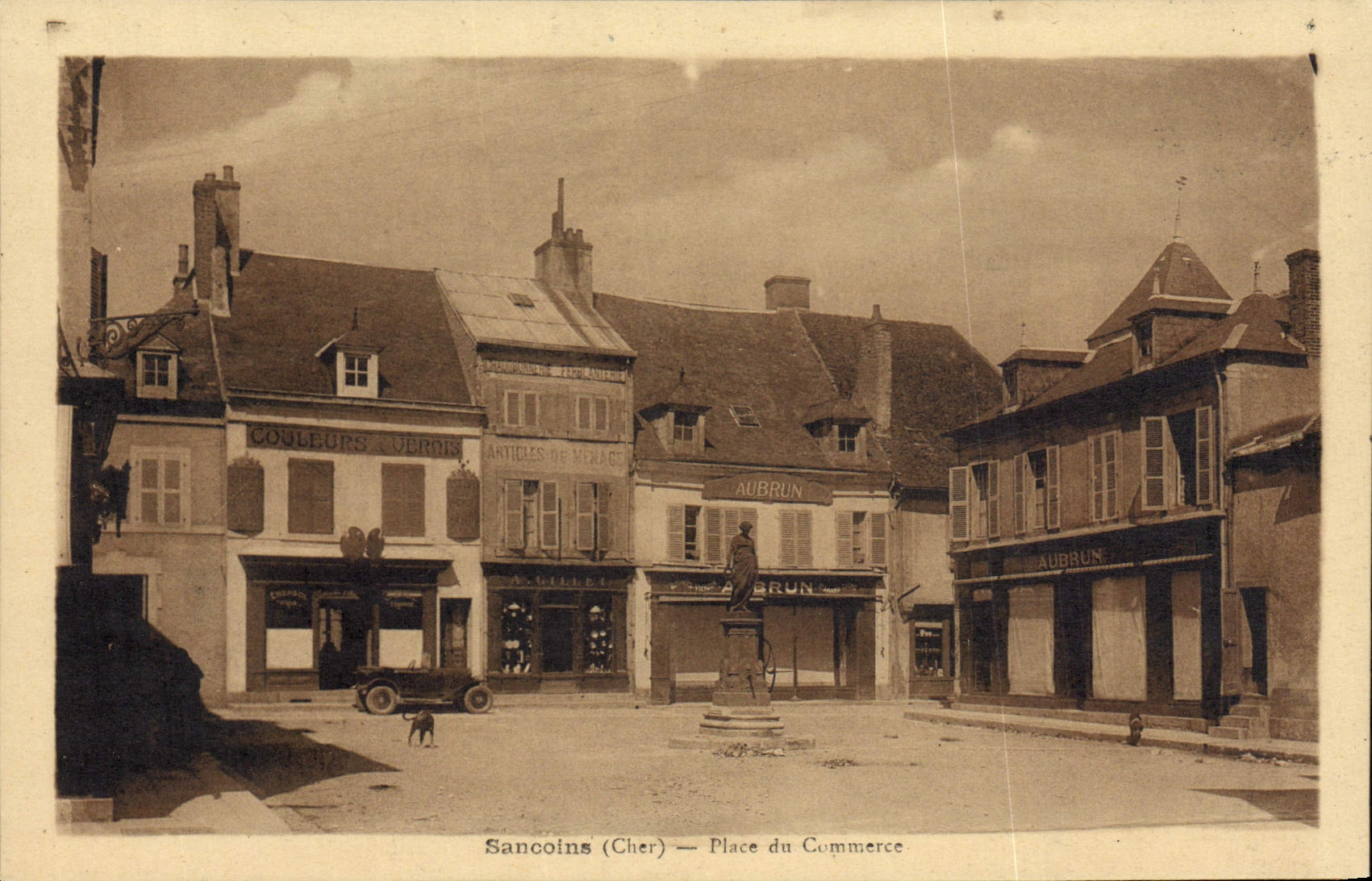 VINTAGE POSTCARD Sancoins Places Trade