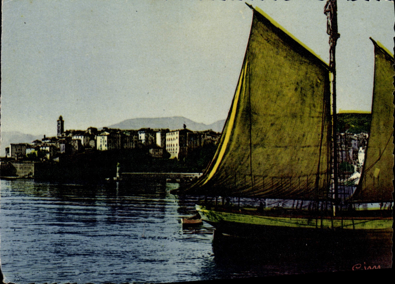 MODERN CARD Bastia Viile and the Corsica Port Boat Corsica