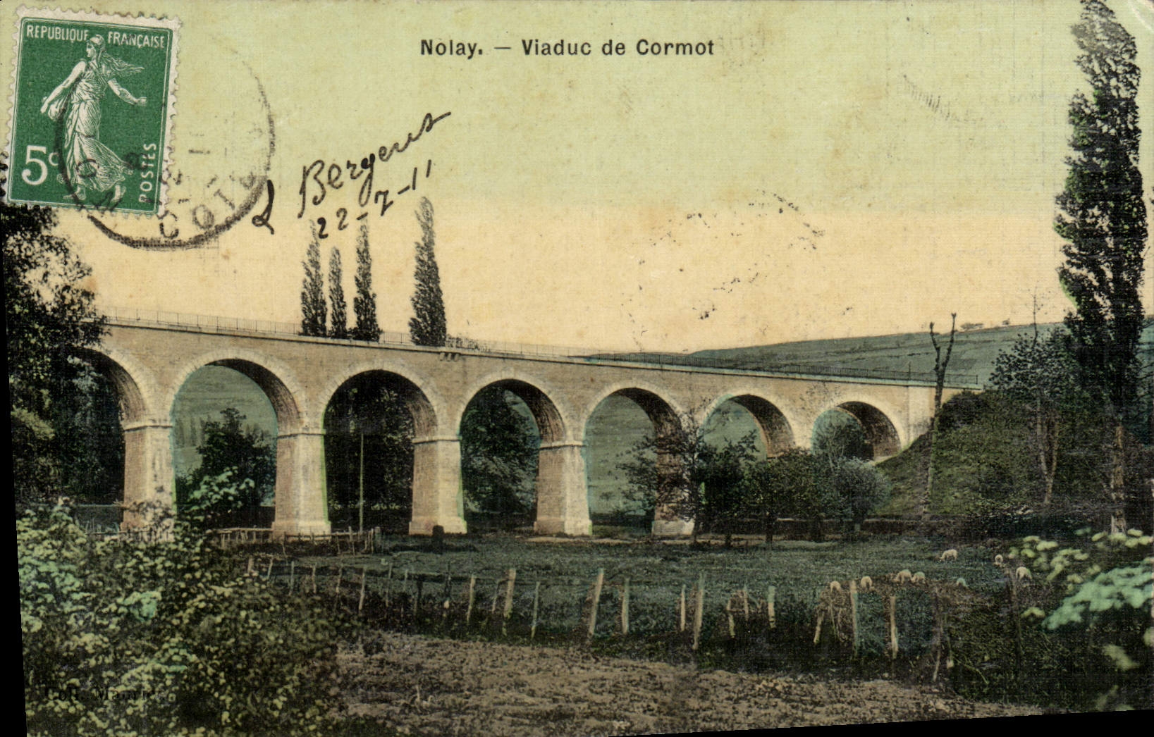 Viaducto de Nolay de la POSTAL de la VENDIMIA de Cormot
