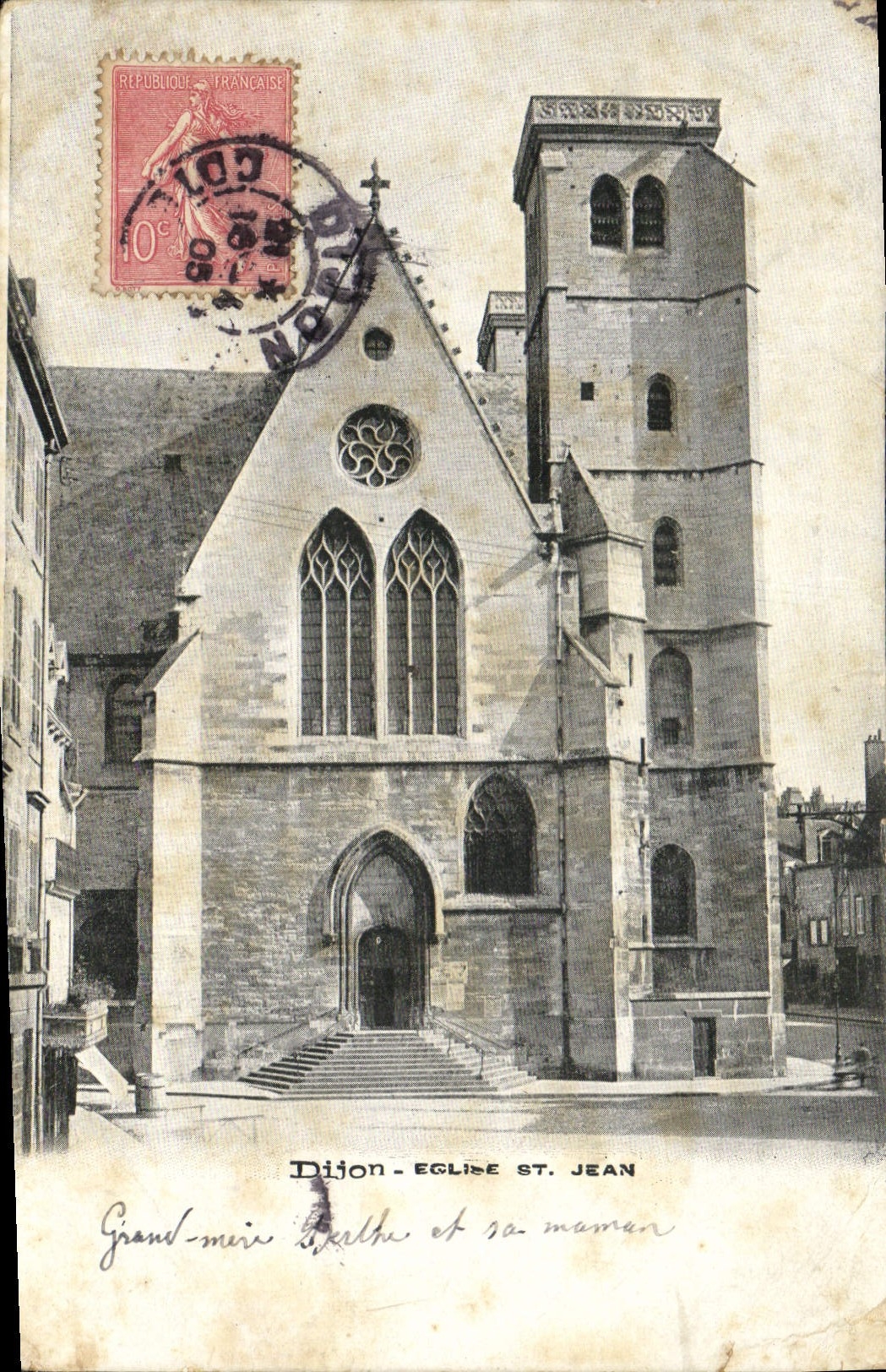 VINTAGE POSTCARD Dijon Church And Jean