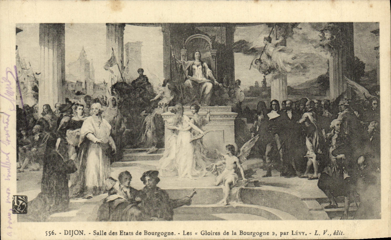 VINTAGE POSTCARD Dijon Room of the States of Burgundy glories of Burgundy by Levy