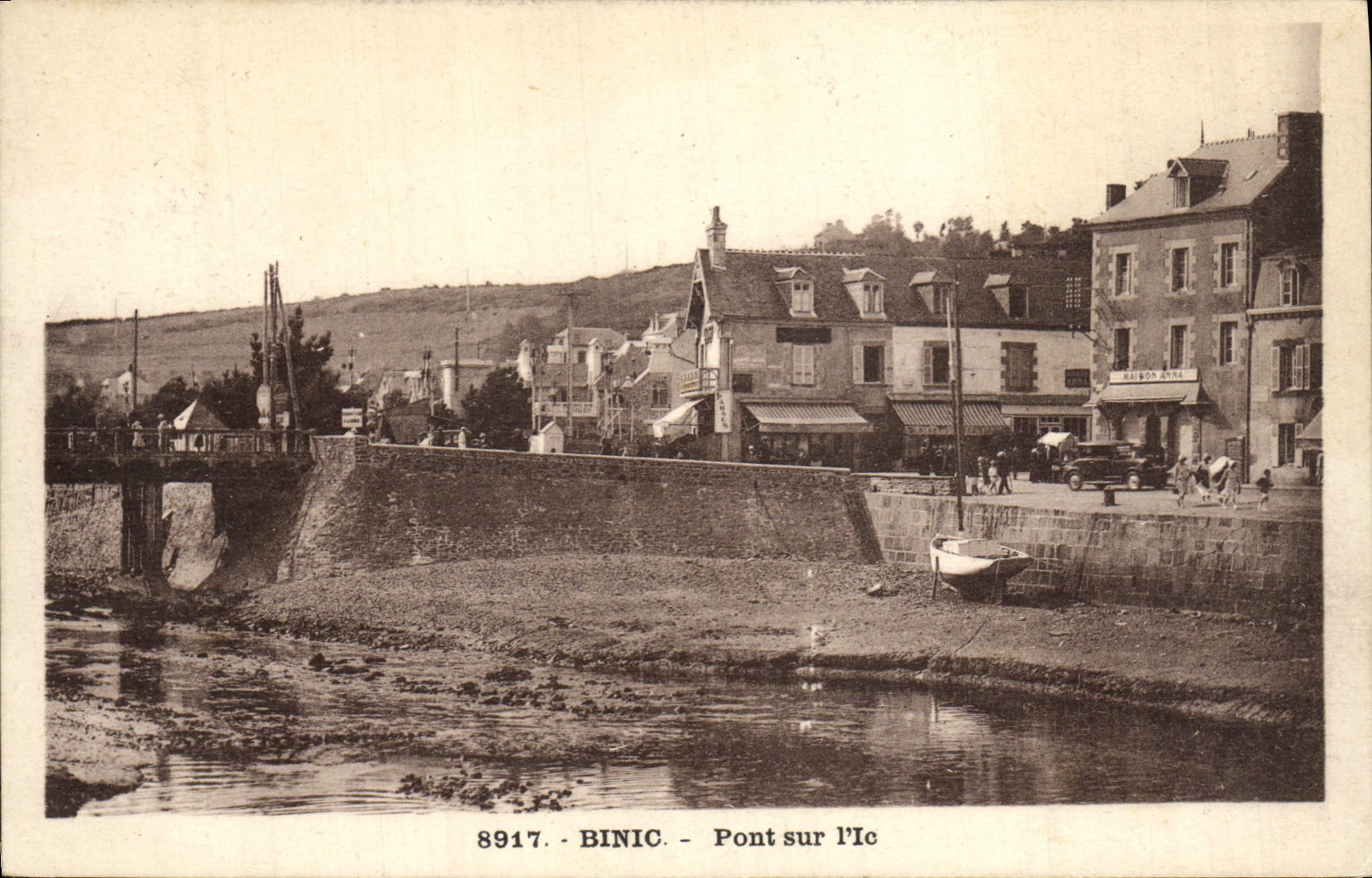 VINTAGE POSTCARD Binic Bridge on the Ic