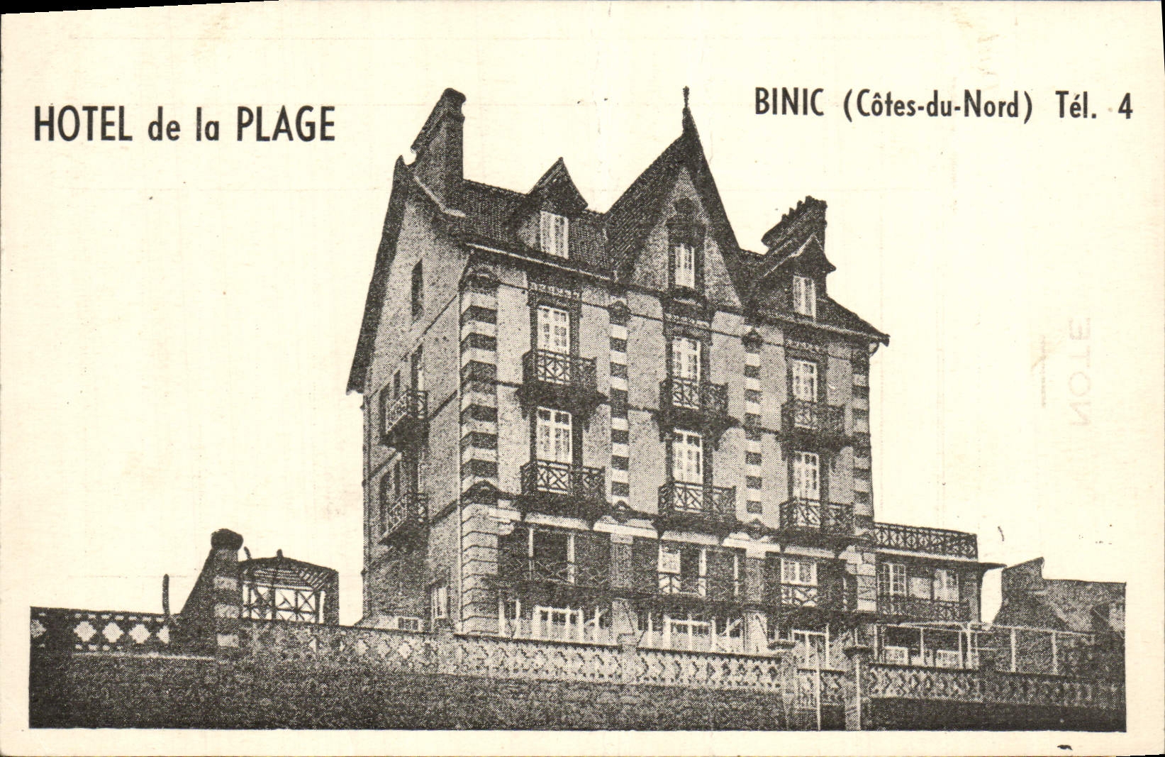 CPA Binic Hotel de la Plage