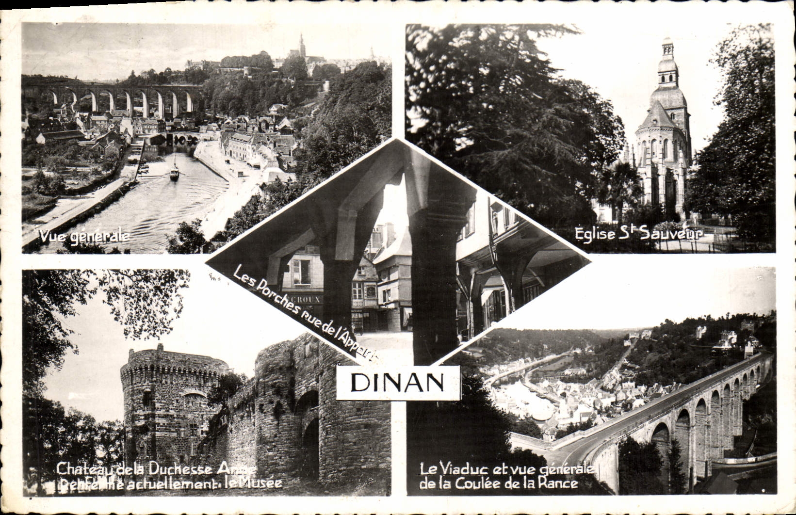 CPM Dinan Eglise St Sauveur Viaduc Chateau de la duchesse Anne