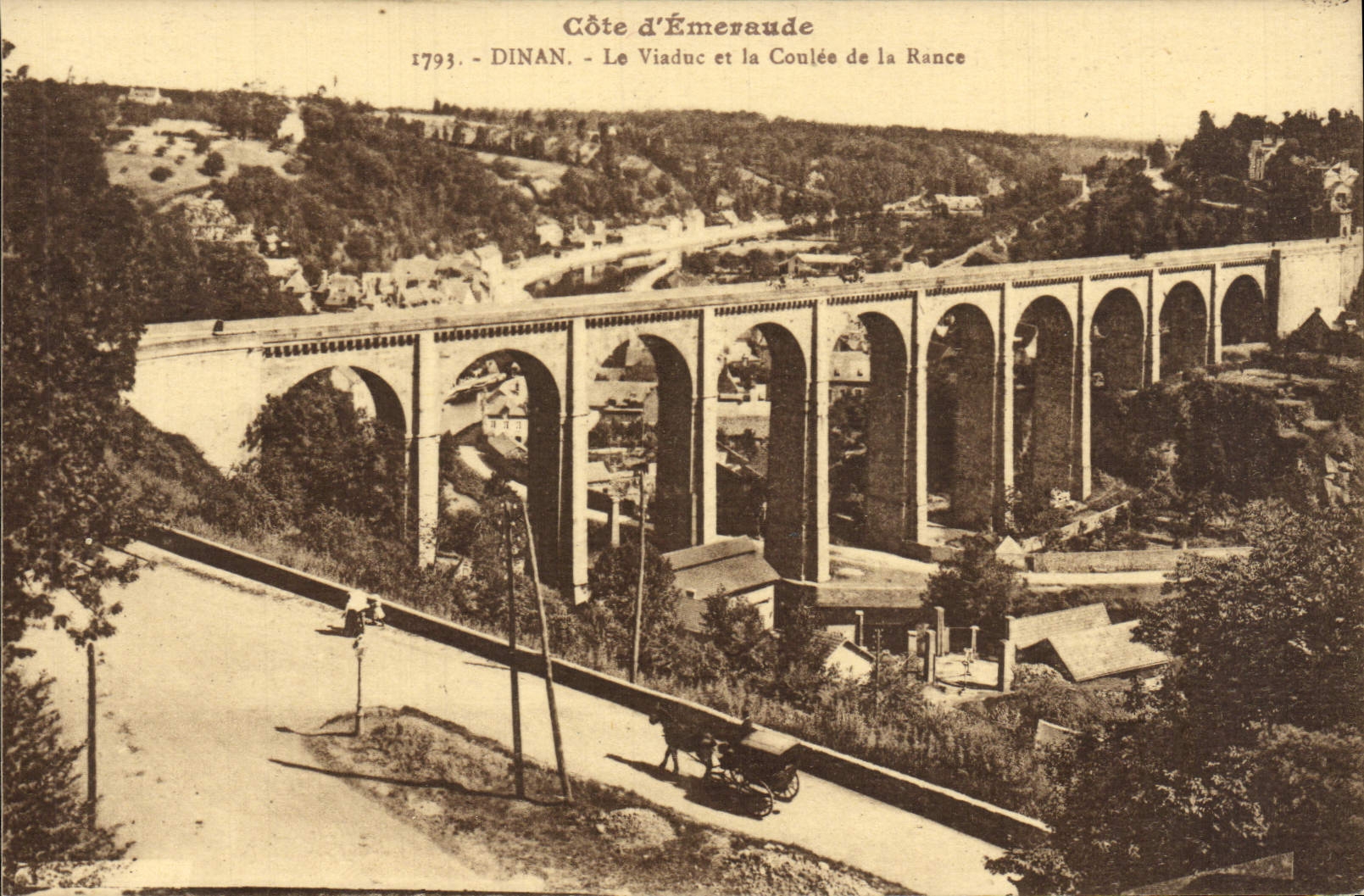 VINTAGE POSTCARD Dinan the Viaduct and the Casting of the Rancid one