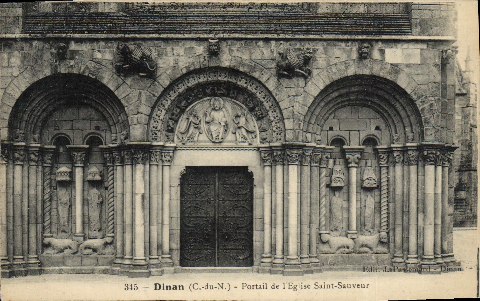 VINTAGE POSTCARD Dinan Holy Gate of the Church Saver