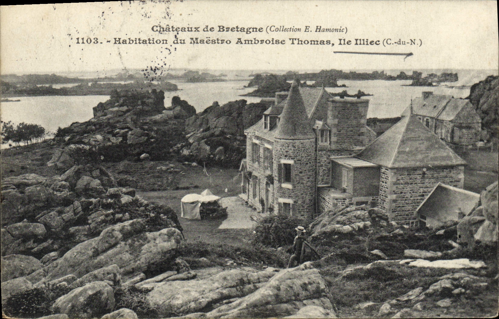 VINTAGE POSTCARD Dwelling of Maestro Ambroise Thomas Island Illiec
