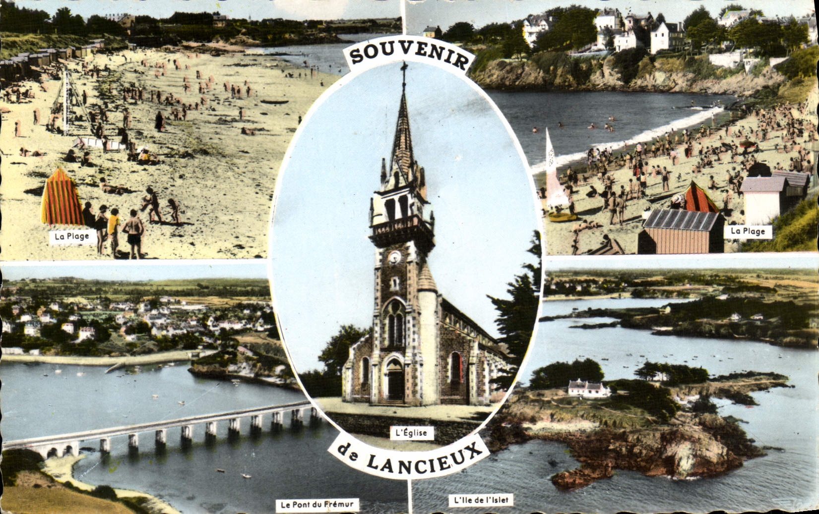 MODERN CARD To remember De Lancieux the beach the bridge of Fremur the island of Islet