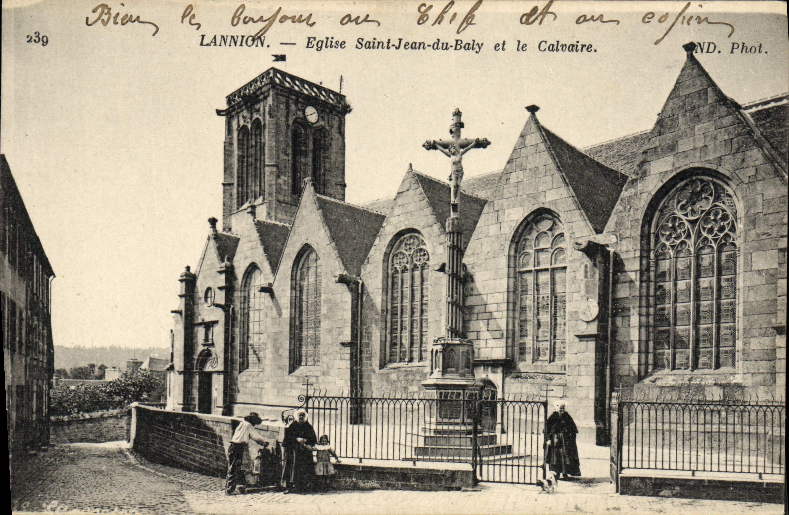 CPA Lannion Eglise Saint Jean du Baly (animee)