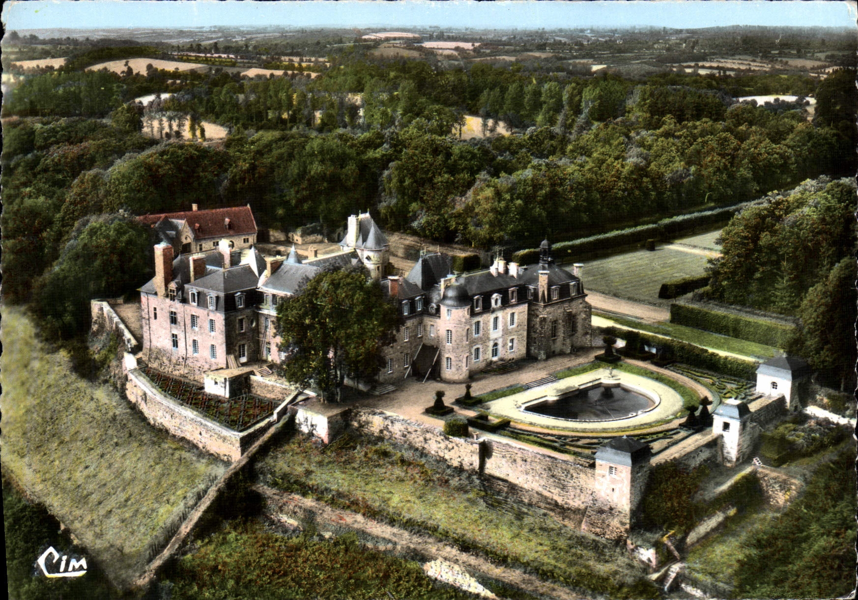 MODERN CARD Lanvellec Seen air Castle of Rosanbo