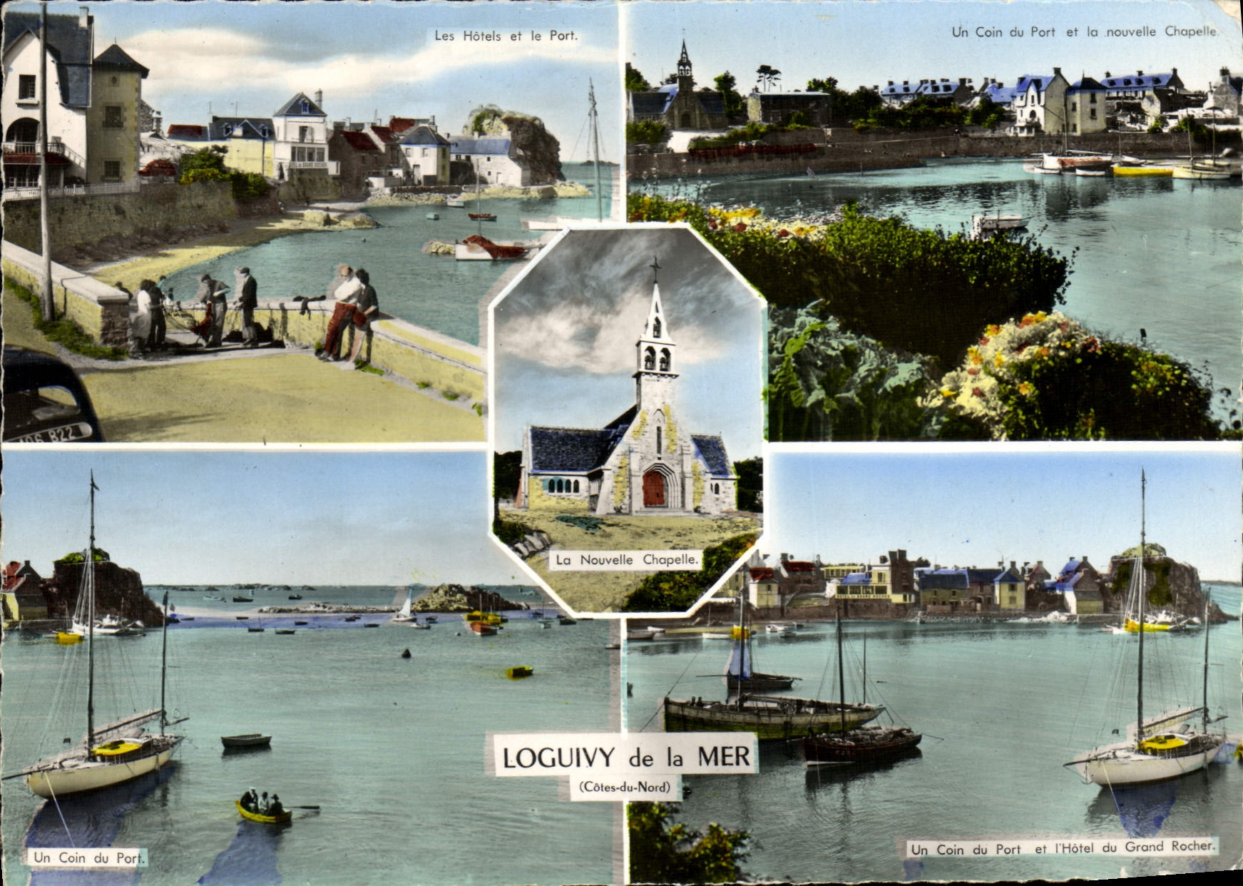 CPM Loguivy de la Mer Les hotels et le port Hotel du Grand rocher 