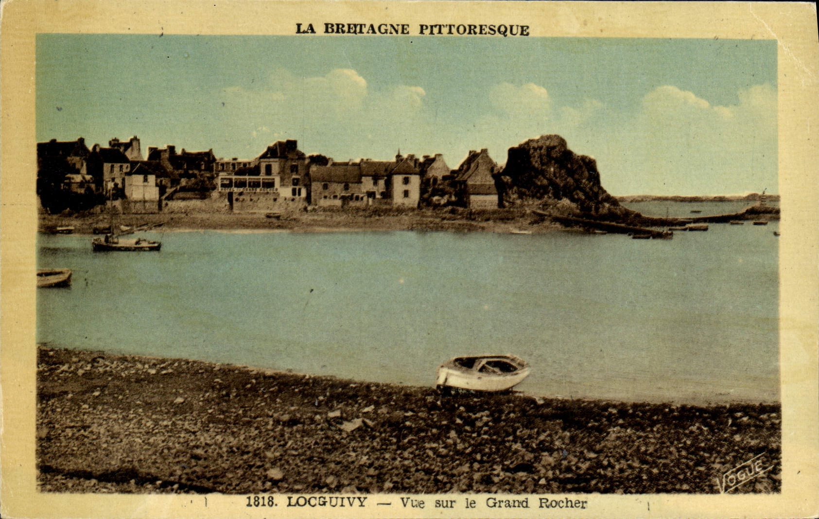 VINTAGE POSTCARD Loguivy Seen on the Large Rock