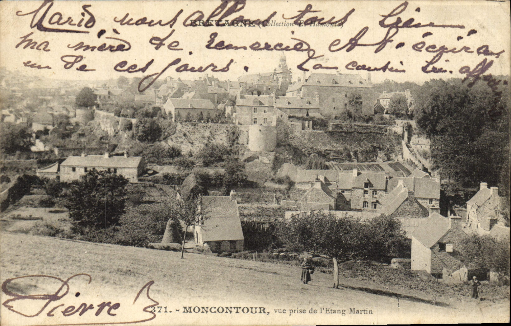 CPA Moncontour vue prise de l'Etang Martin