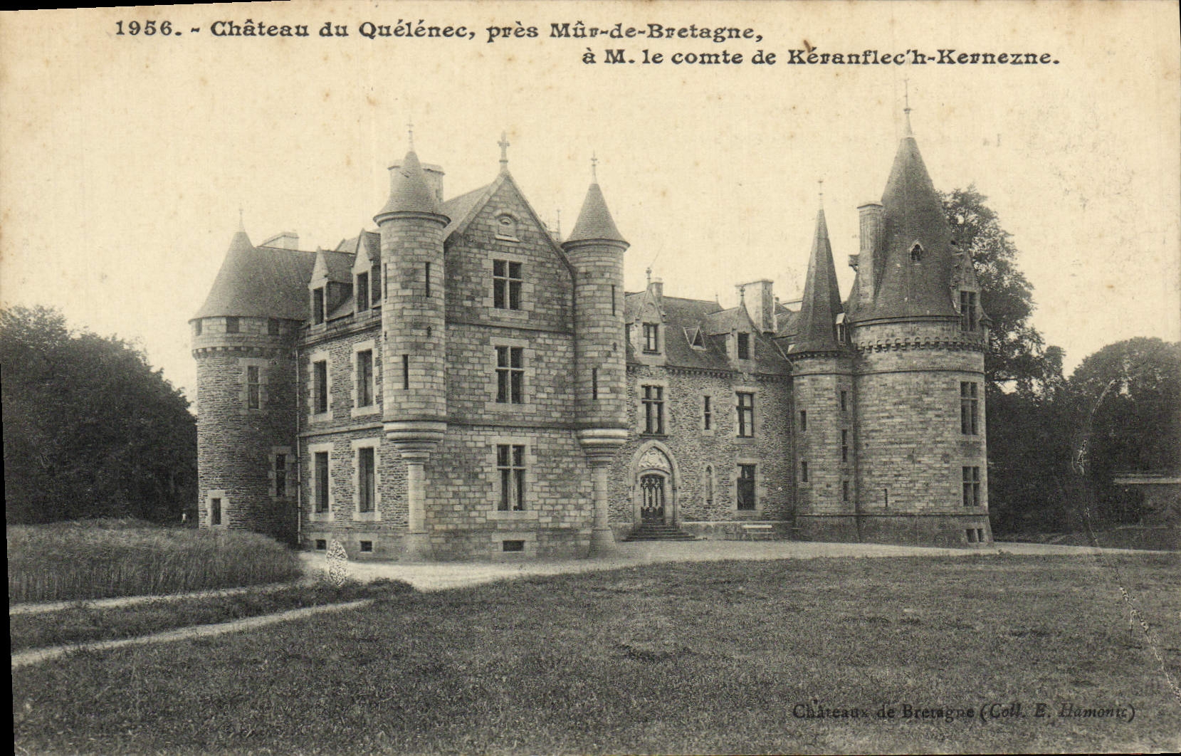 VINTAGE POSTCARD Castle of Quelenec close Wall of Brittany M the Count Keranflec Kernezne