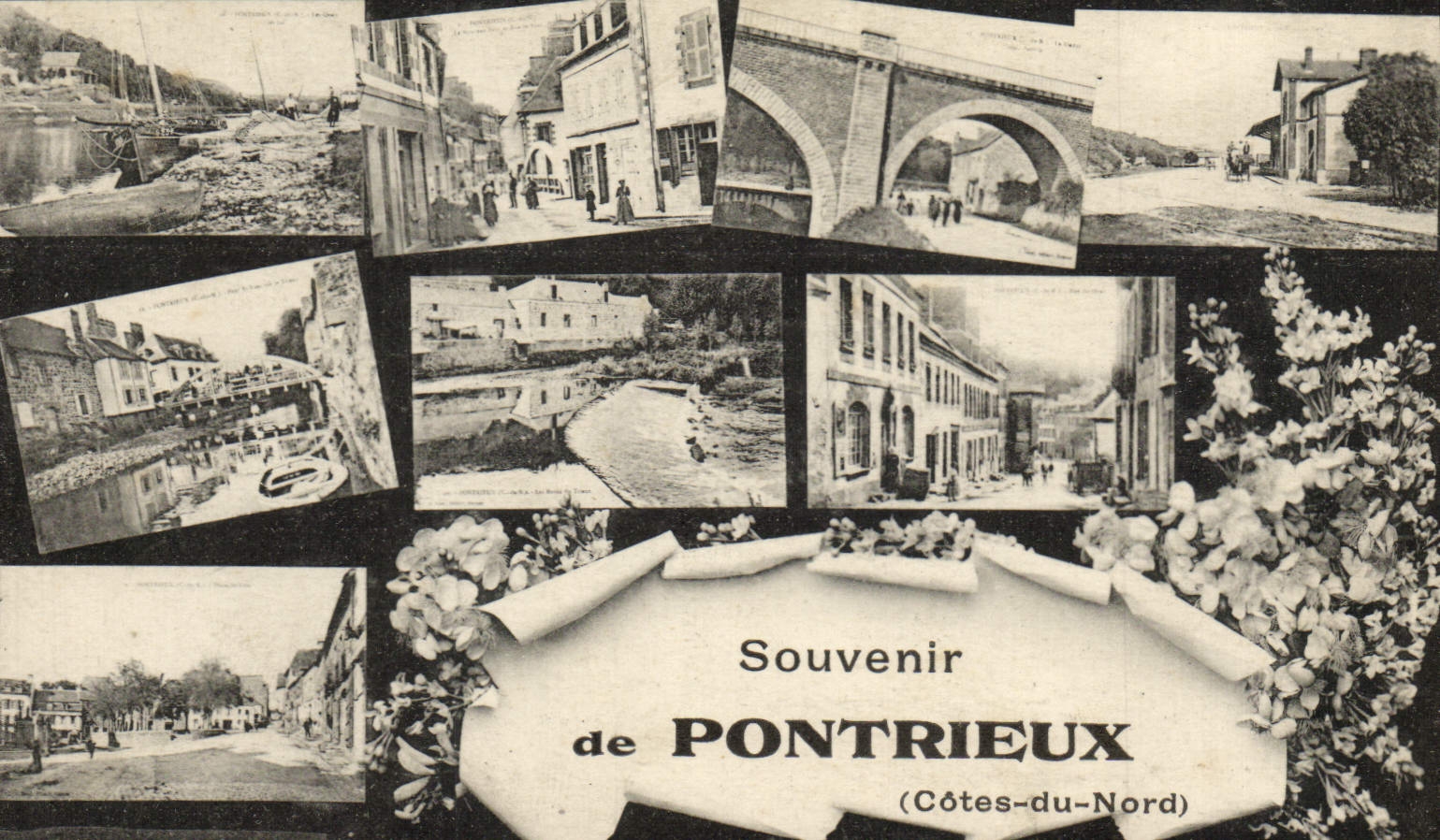 VINTAGE POSTCARD To remember of Pontrieux