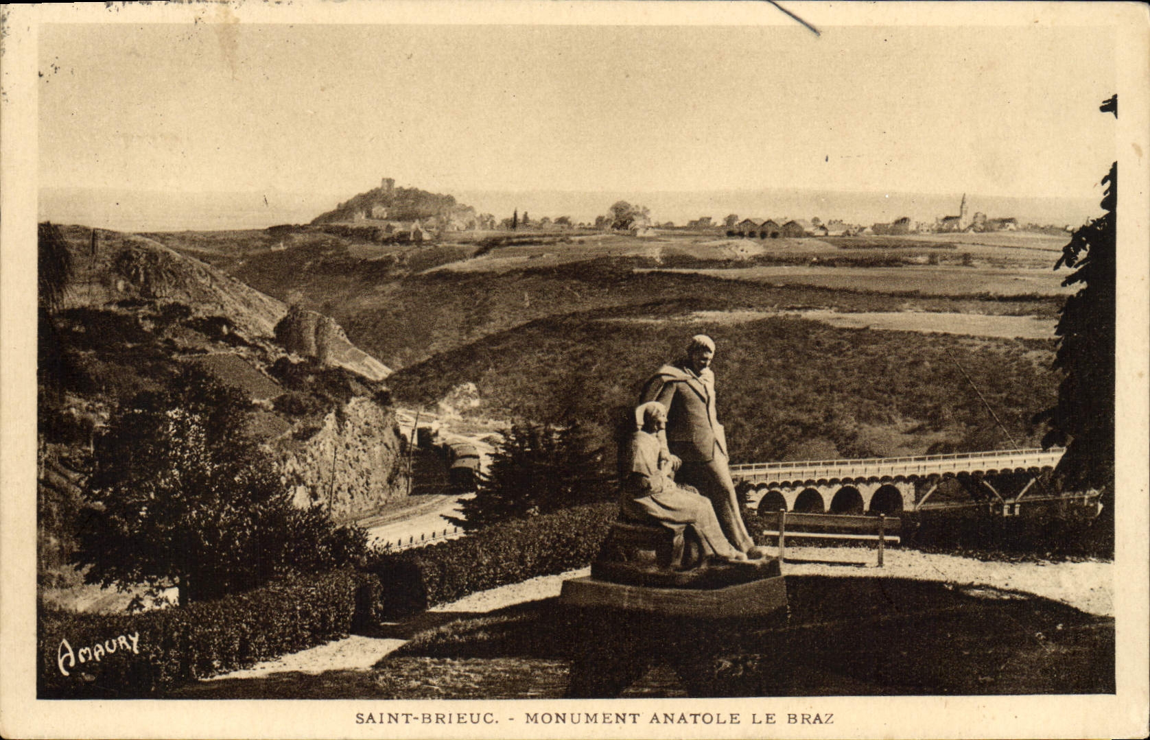 CPA Saint Brieuc Monument Anatole Le Braz