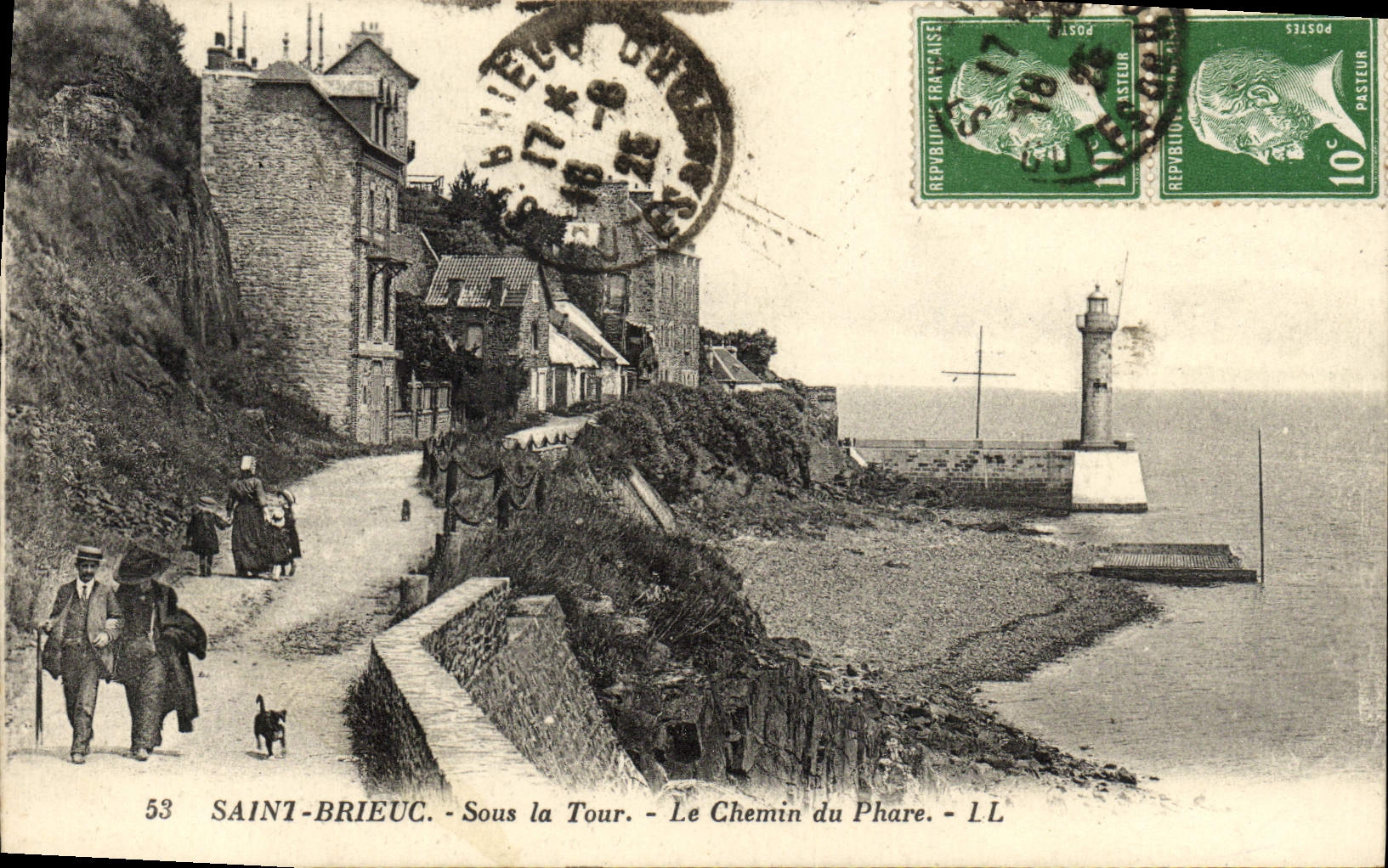 VINTAGE POSTCARD Holy Brieuc Under the Tower the Way Of the Lighthouse Lighthouse