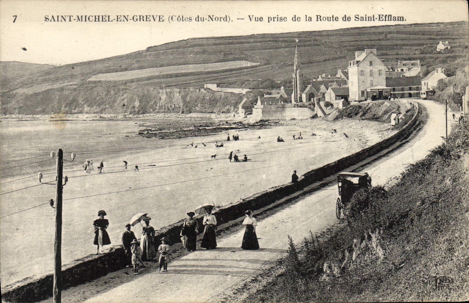VINTAGE POSTCARD Saint Michel Burdens some Seen from Of the Road Of Efflam Saint