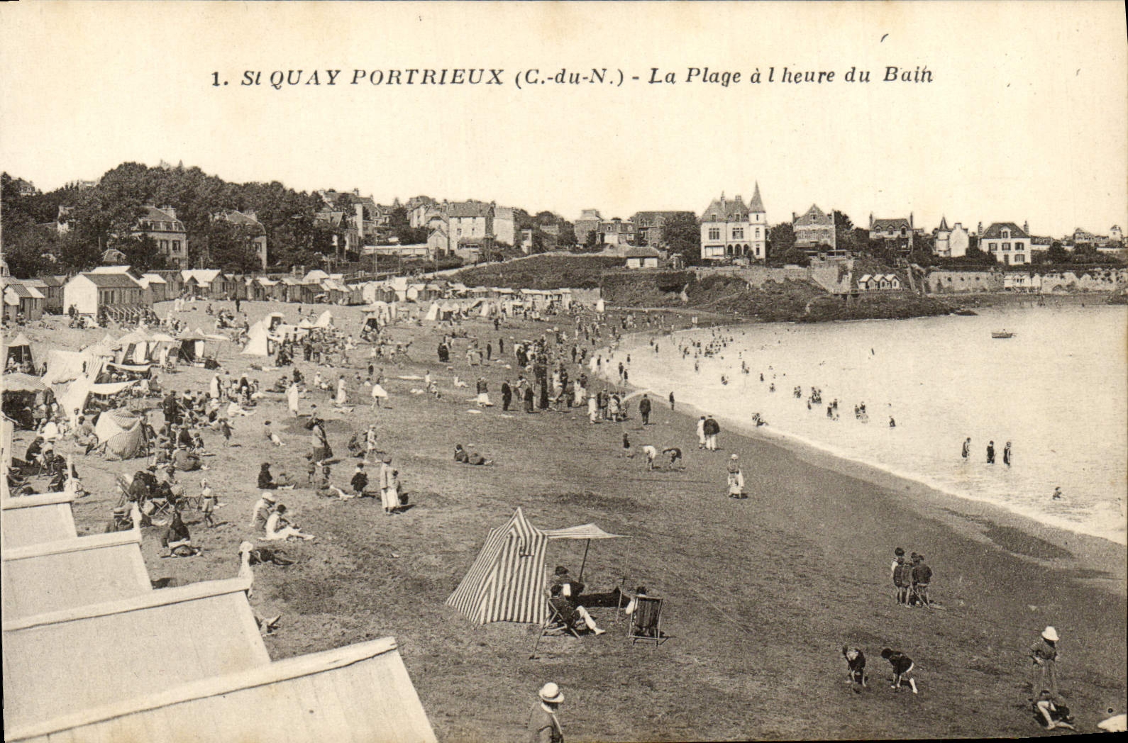 CPA St Quay Portrieux La Plage A Heure Du Bain
