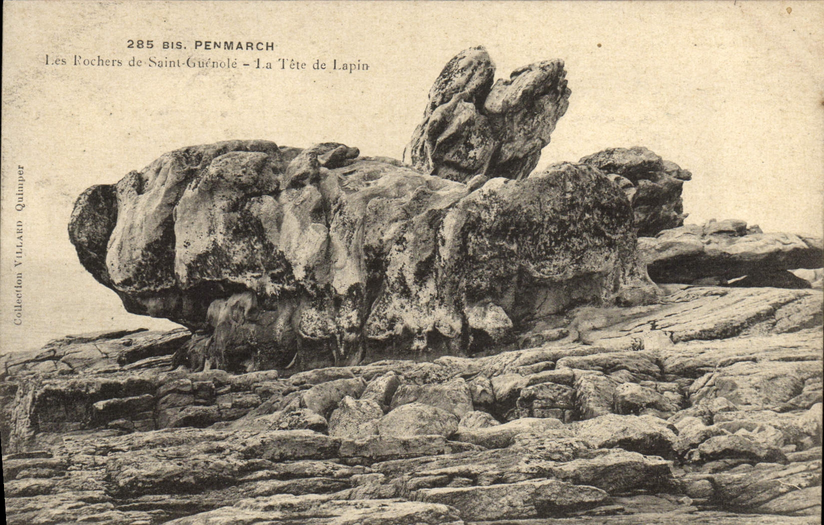 VINTAGE POSTCARD Penmarch Rocks Of Guenole Saint the rabbit head