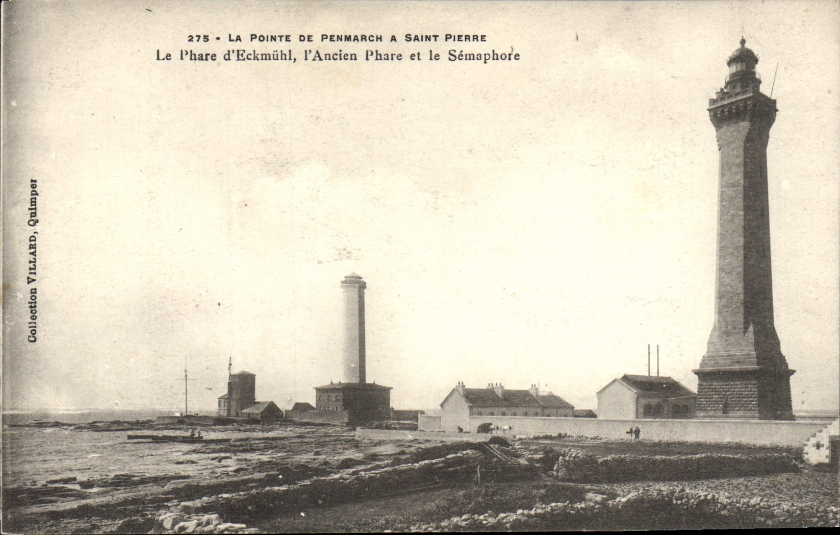 VINTAGE POSTCARD Top of Penmarch has Saint Pierre the Lighthouse D' Eckmuhl the Old Lighthouse And the semaphore