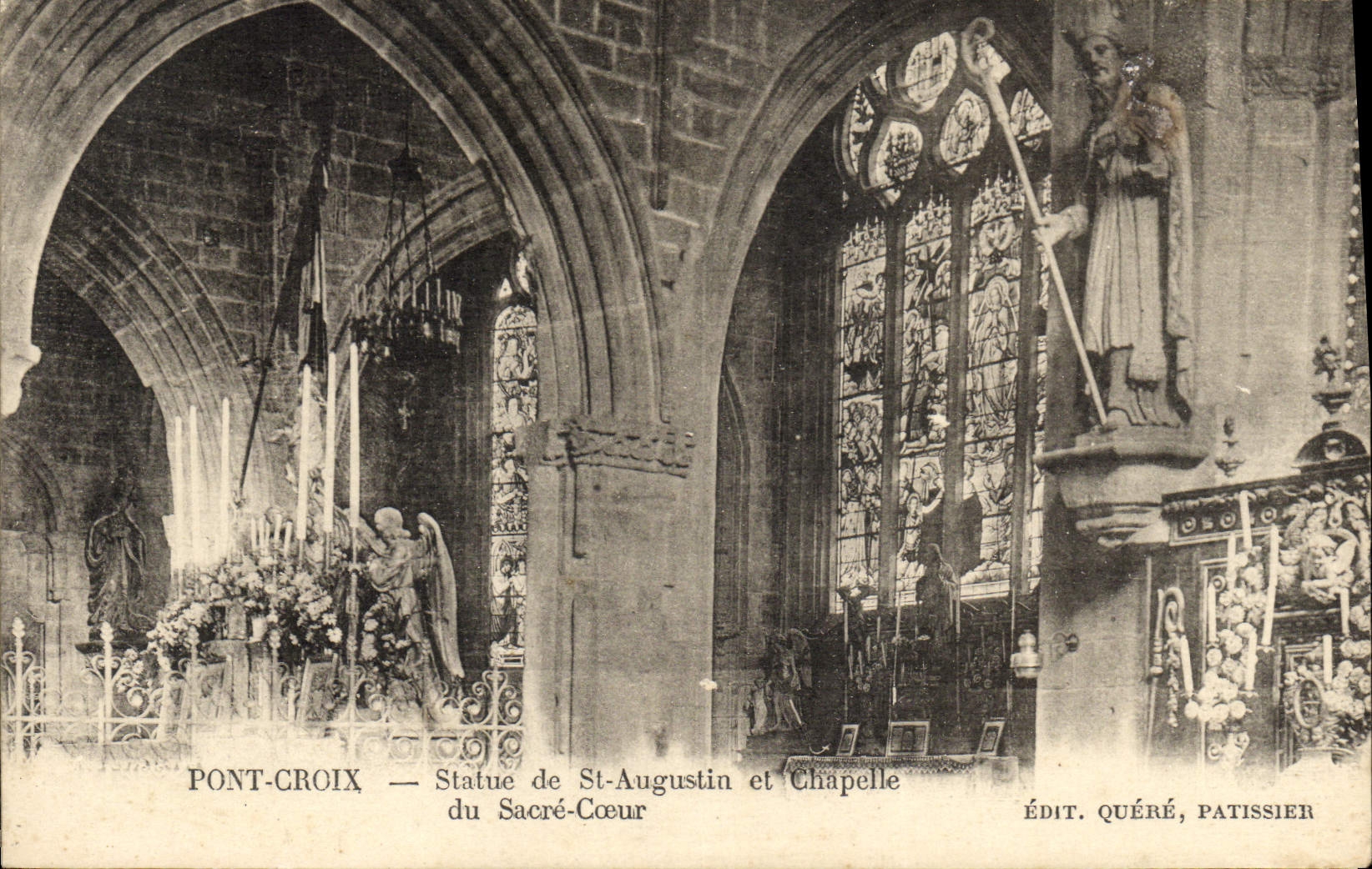 VINTAGE POSTCARD Pont Cross Rules of St Augustin and Vault of the Sacring Heart